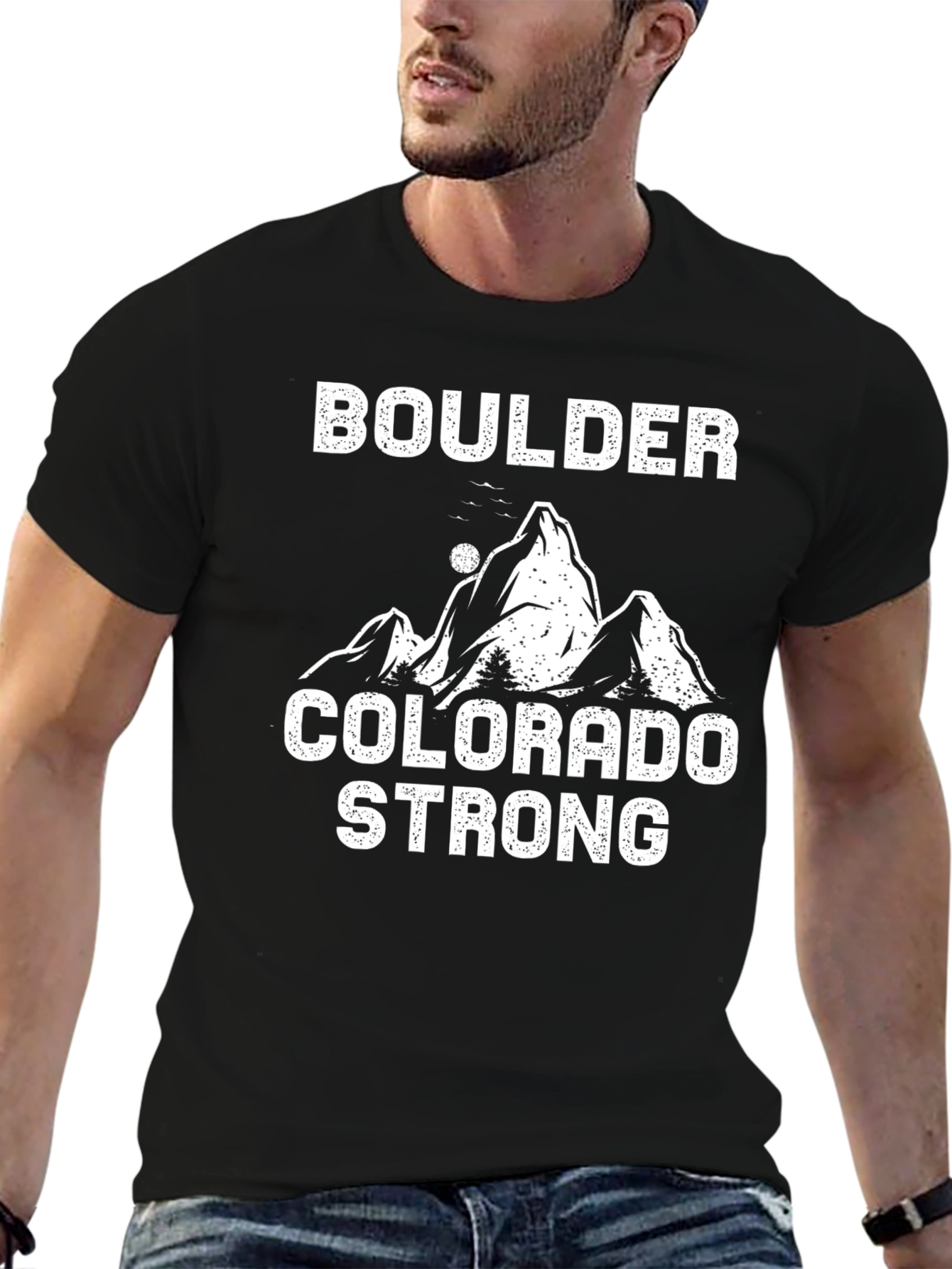 Boulder Colorado Strong Graphic Tee - Black T-Shirt - 6