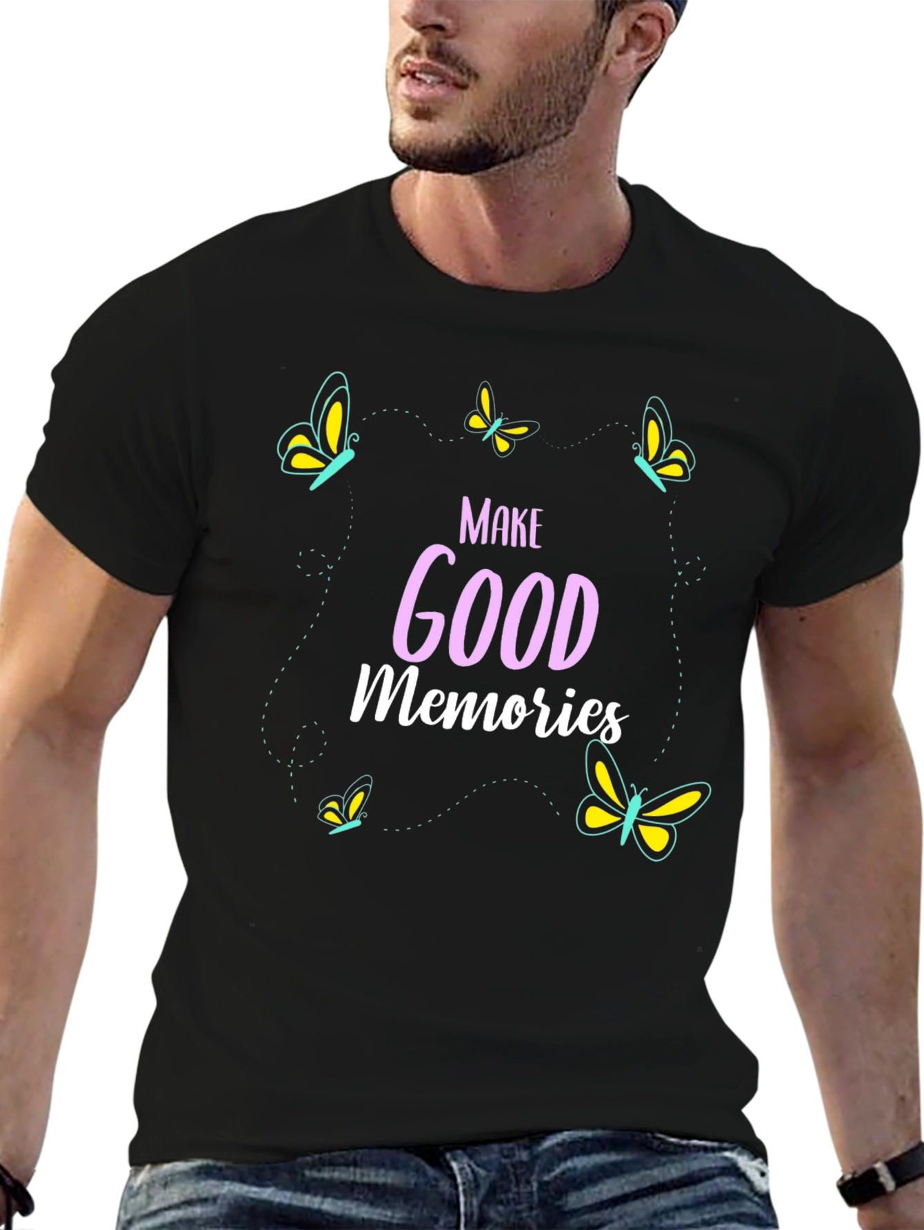Black Make Good Memories Graphic Tee view 6