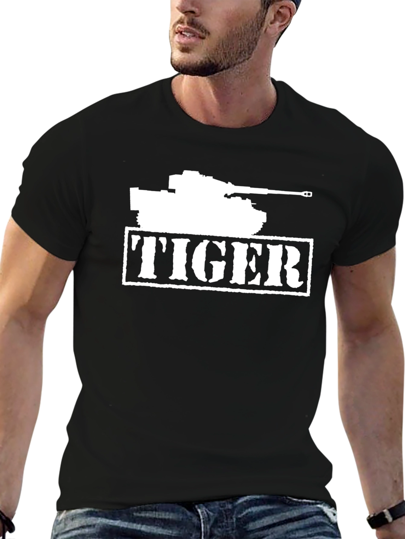Black Tiger Tank T-Shirt - Military Vehicle Tee view 6