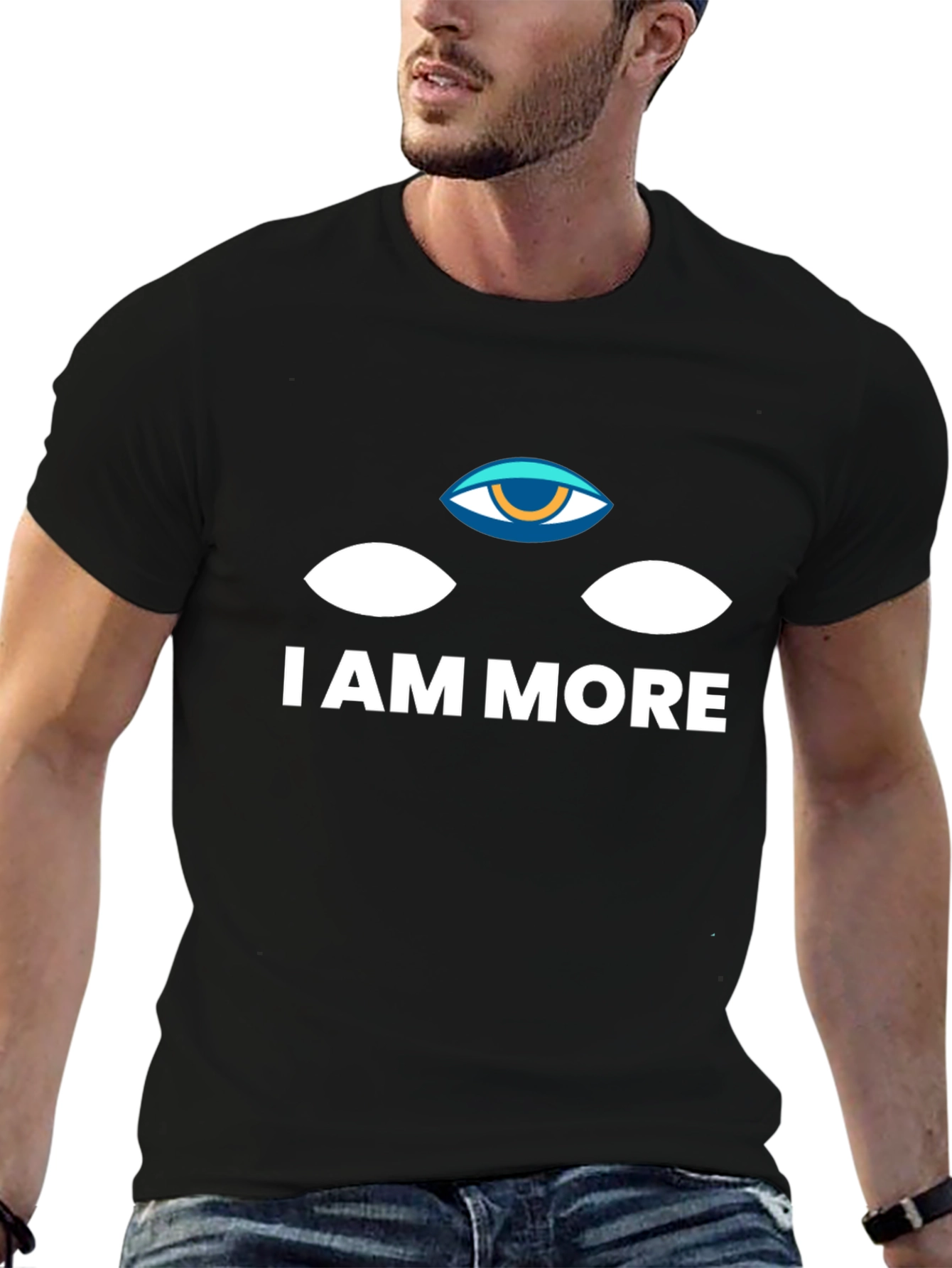 Black I AM MORE Graphic T-Shirt - Black Crew Neck view 6