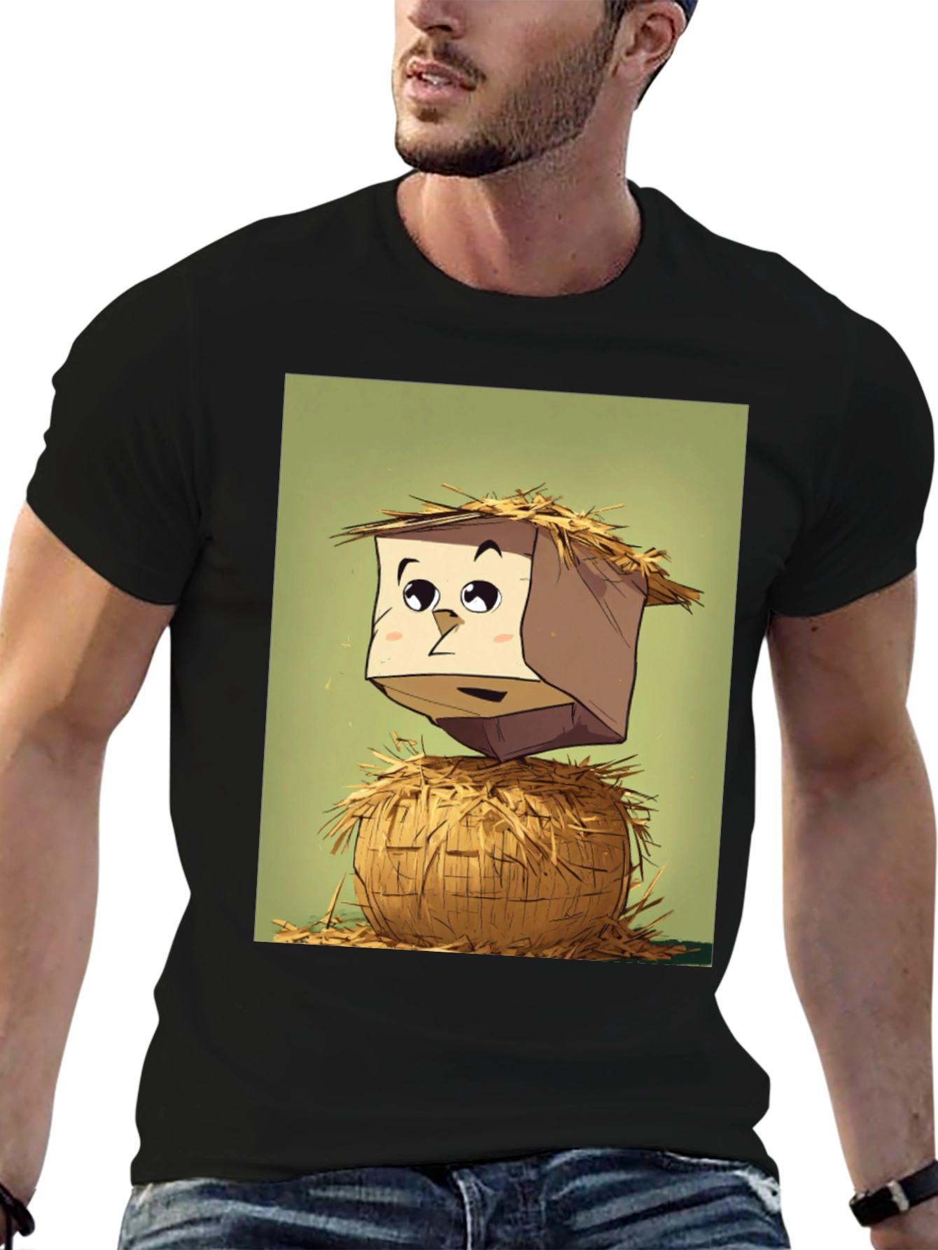 Black Cartoon Scarecrow T-Shirt view 6