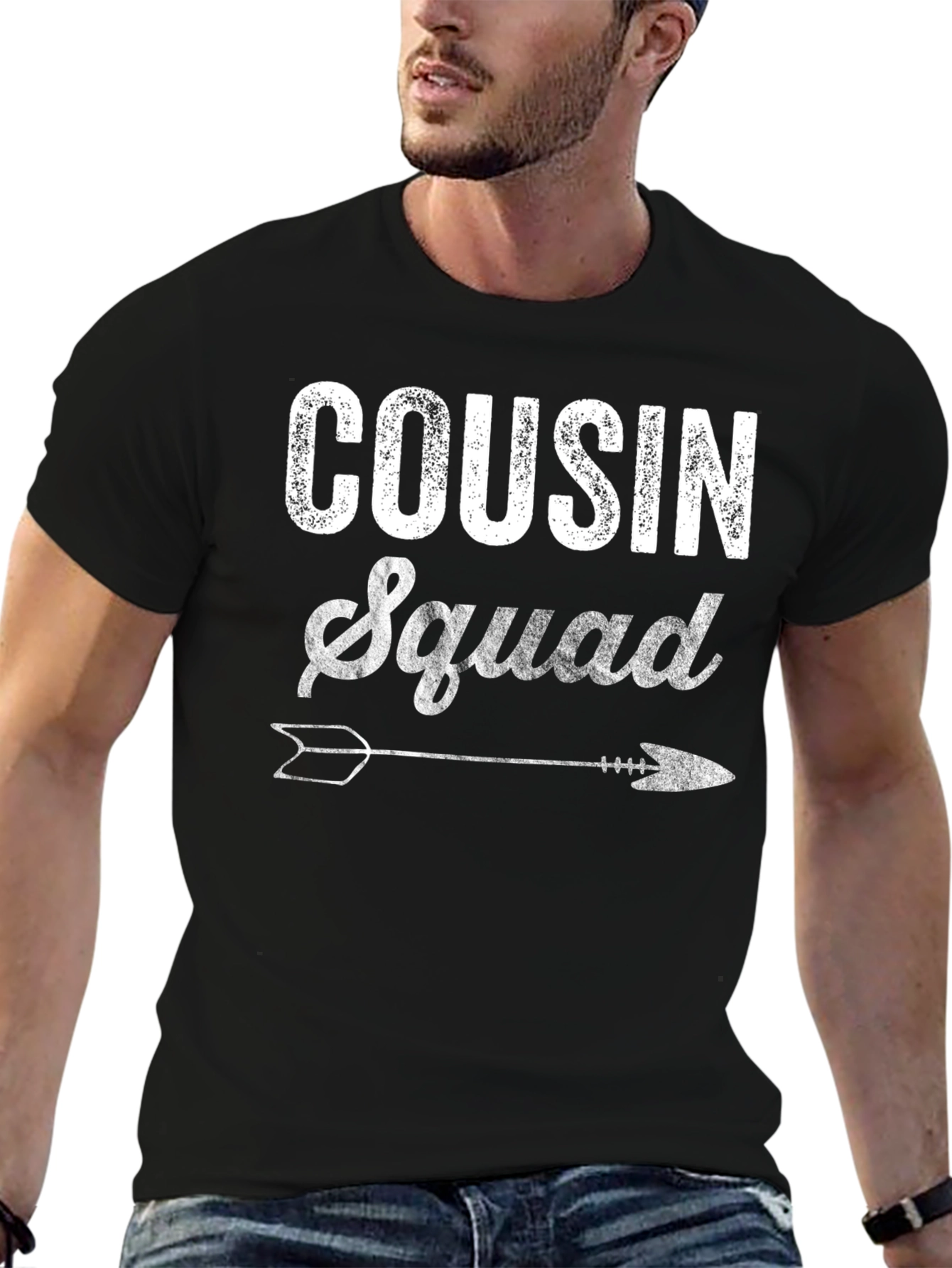Black Cousin Squad Graphic Tee - Black Cotton Blend view 6
