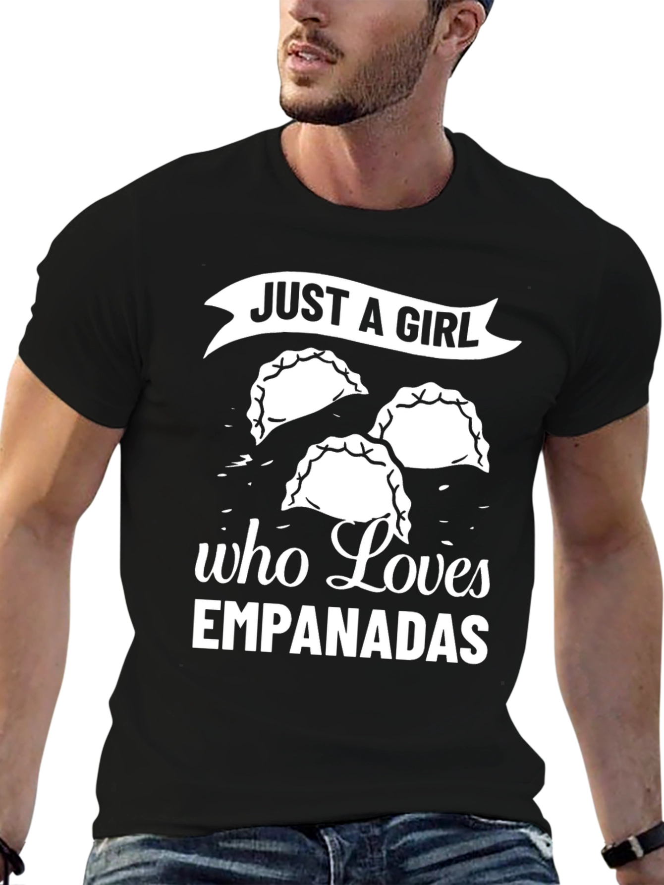 Black Just A Girl Who Loves Empanadas T-Shirt view 6