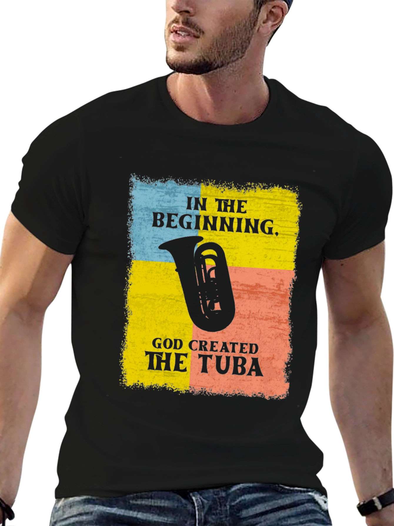Black In The Beginning Tuba Graphic Tee view 6