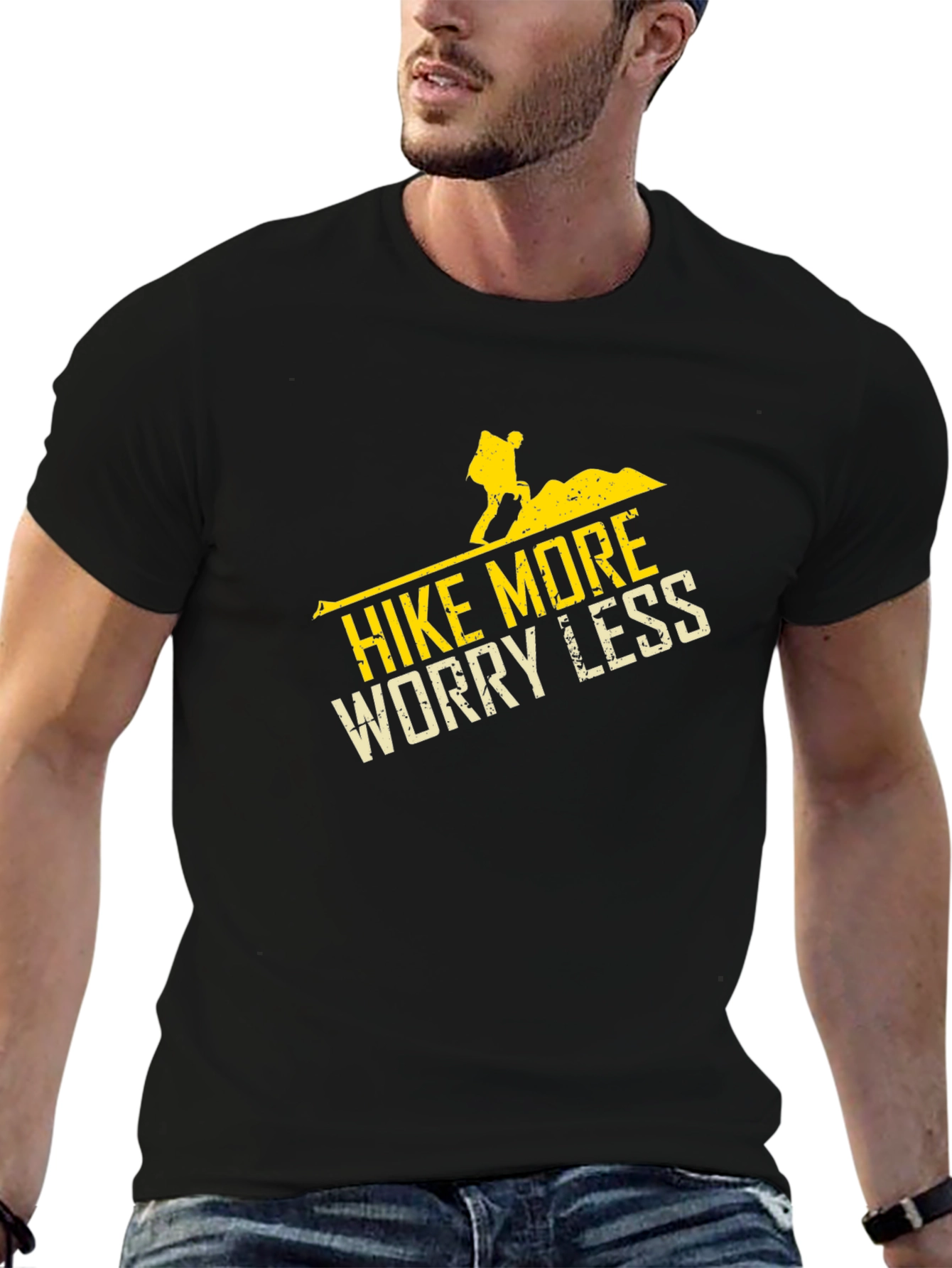 Black Hike More Worry Less Graphic T-Shirt view 6