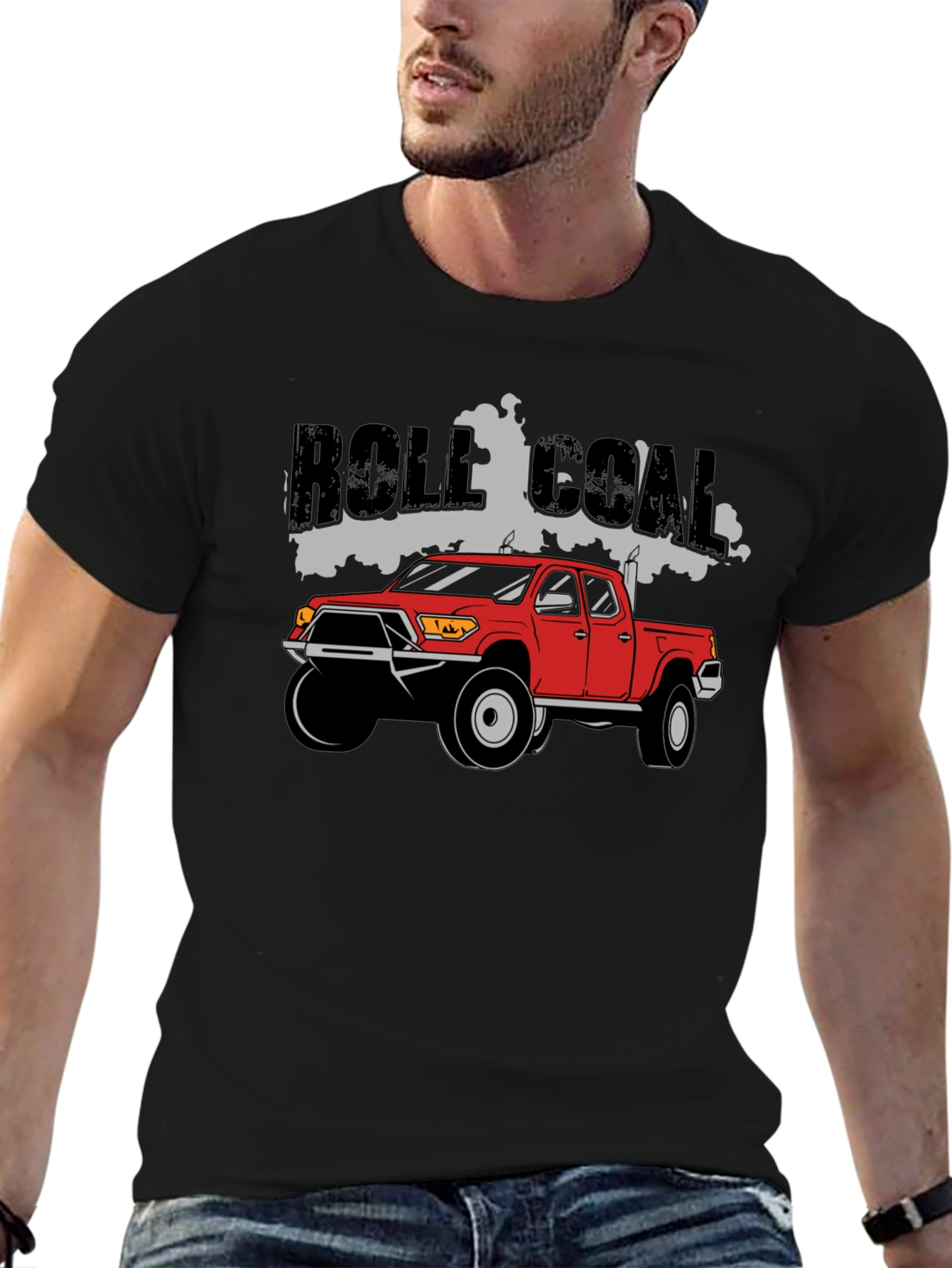 Black Role Coal Red Truck T-Shirt view 6