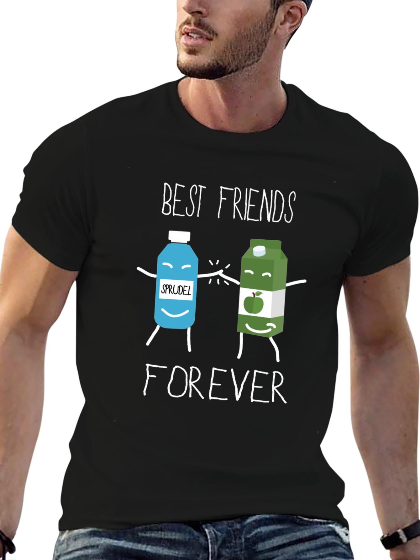 Black Best Friends Forever Graphic Tee view 6
