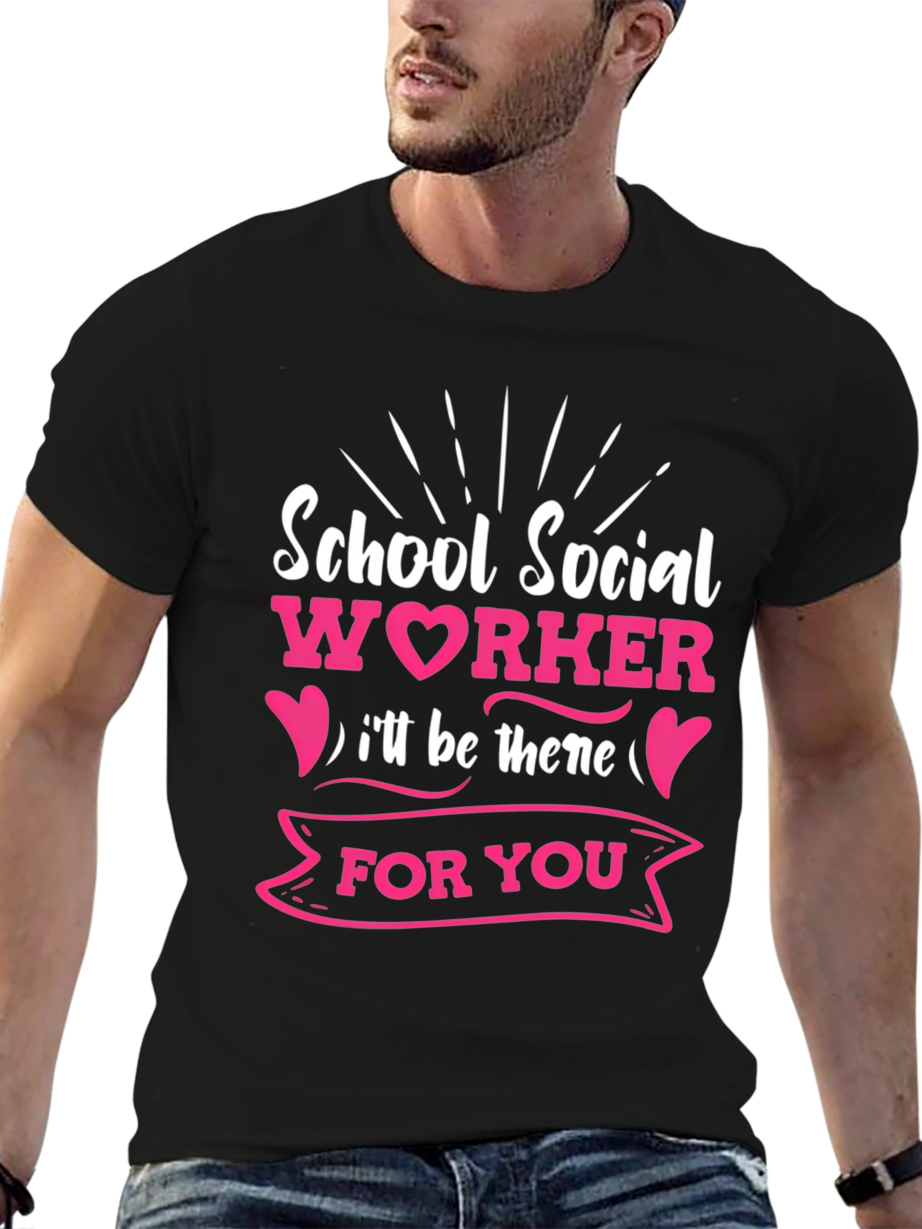 Black School Social Worker T-Shirt view 6