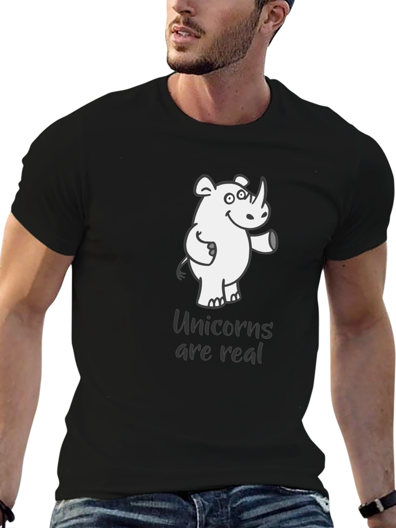 Black Unicorns Are Real Graphic T-Shirt view 6