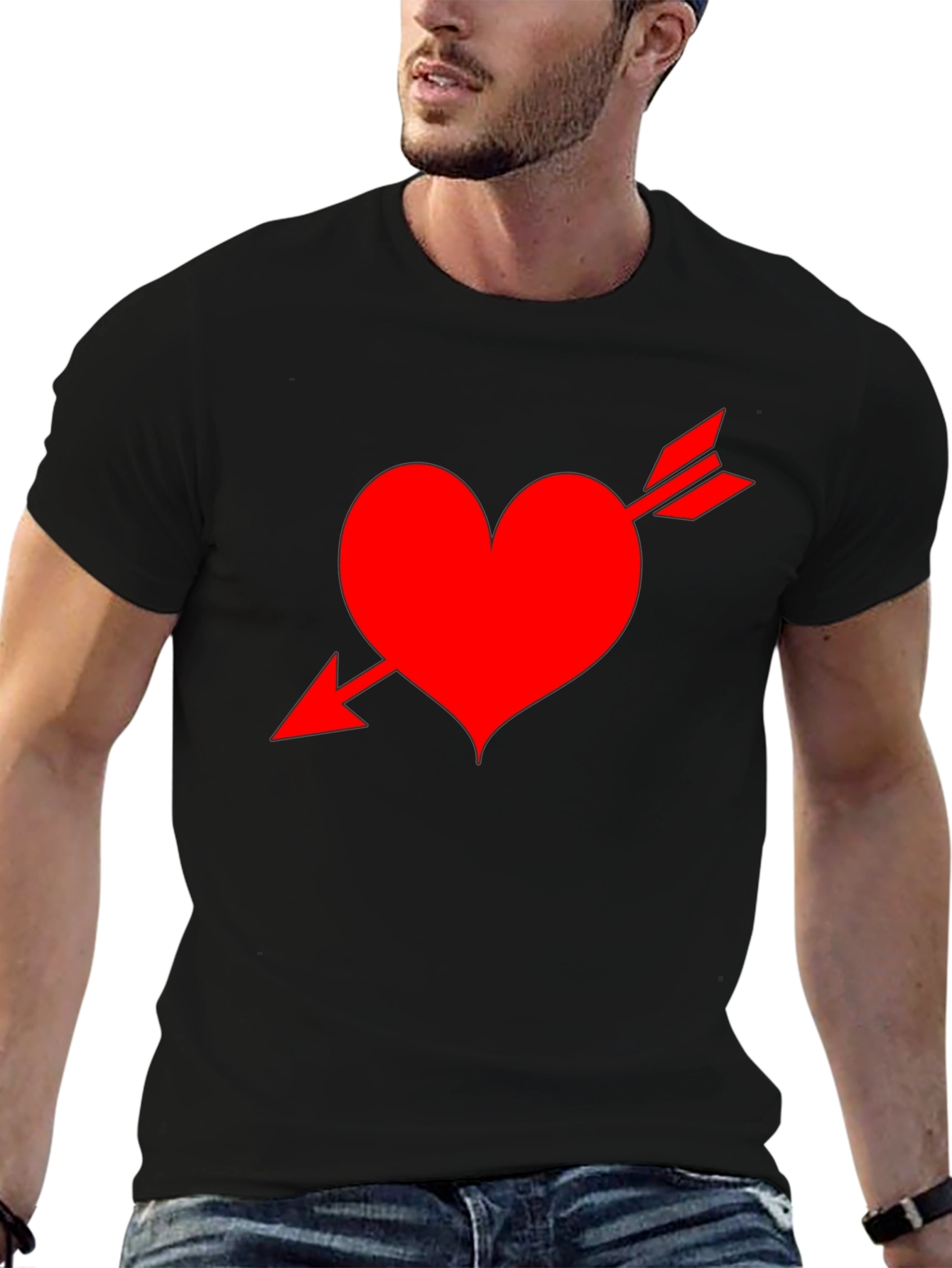 Black Heart Arrow Graphic Tee - Black view 6