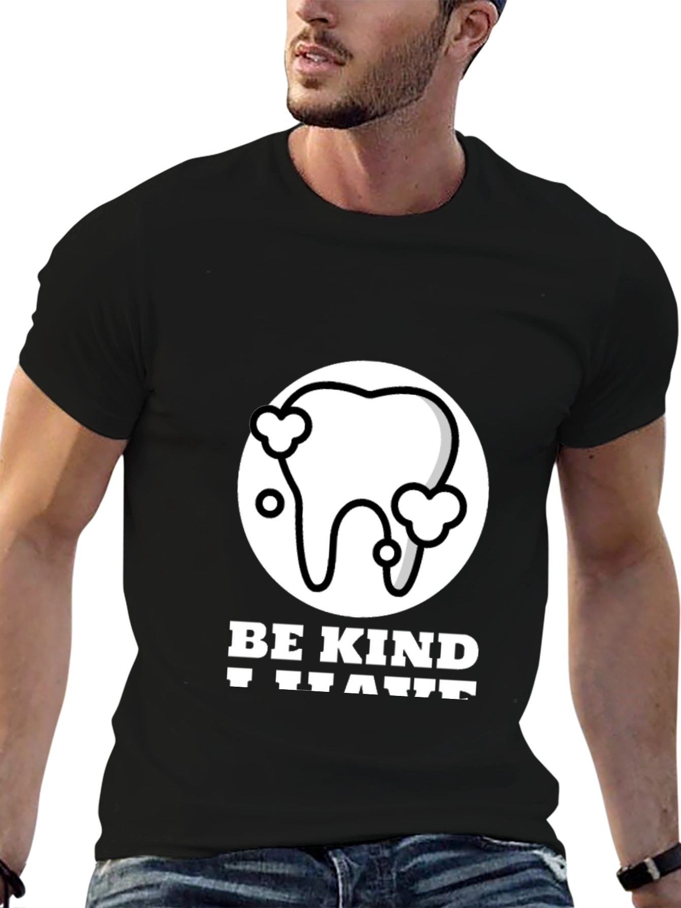 Black Be Kind T-Shirt - Graphic Print Cotton Tee view 6