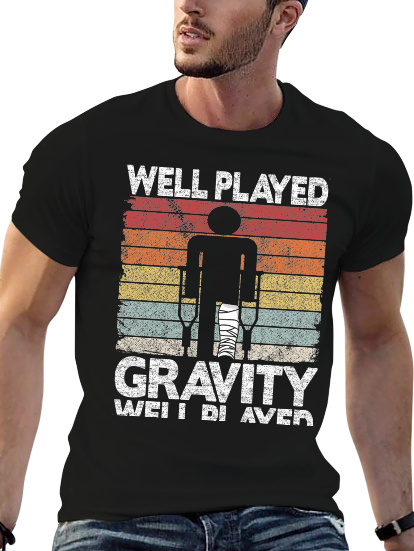 Black Well Played Gravity Graphic T-Shirt view 6