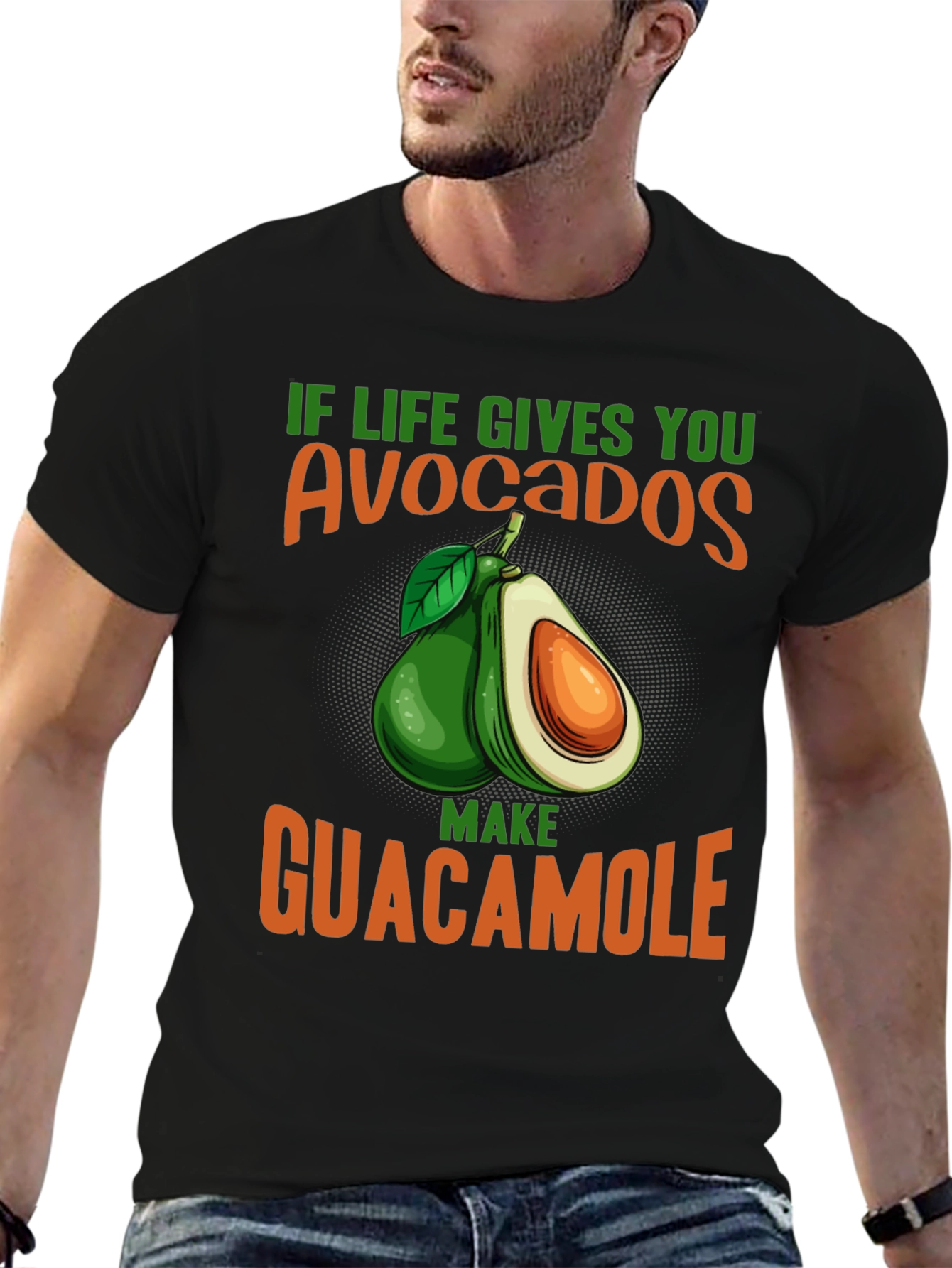 Black Avocado Guacamole Graphic Tee - Foodie T-Shirt view 6