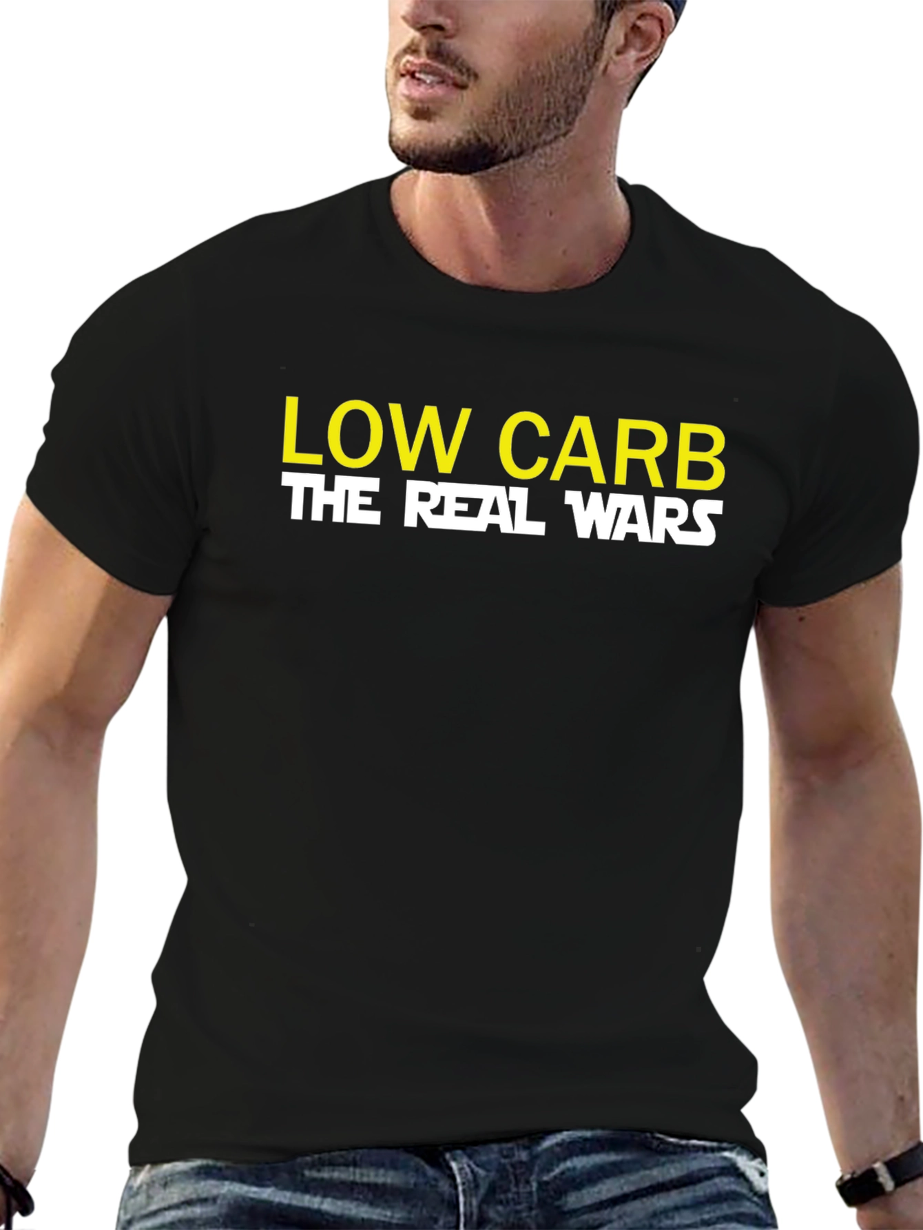 Black Low Carb The Real Wars Graphic T-Shirt view 6