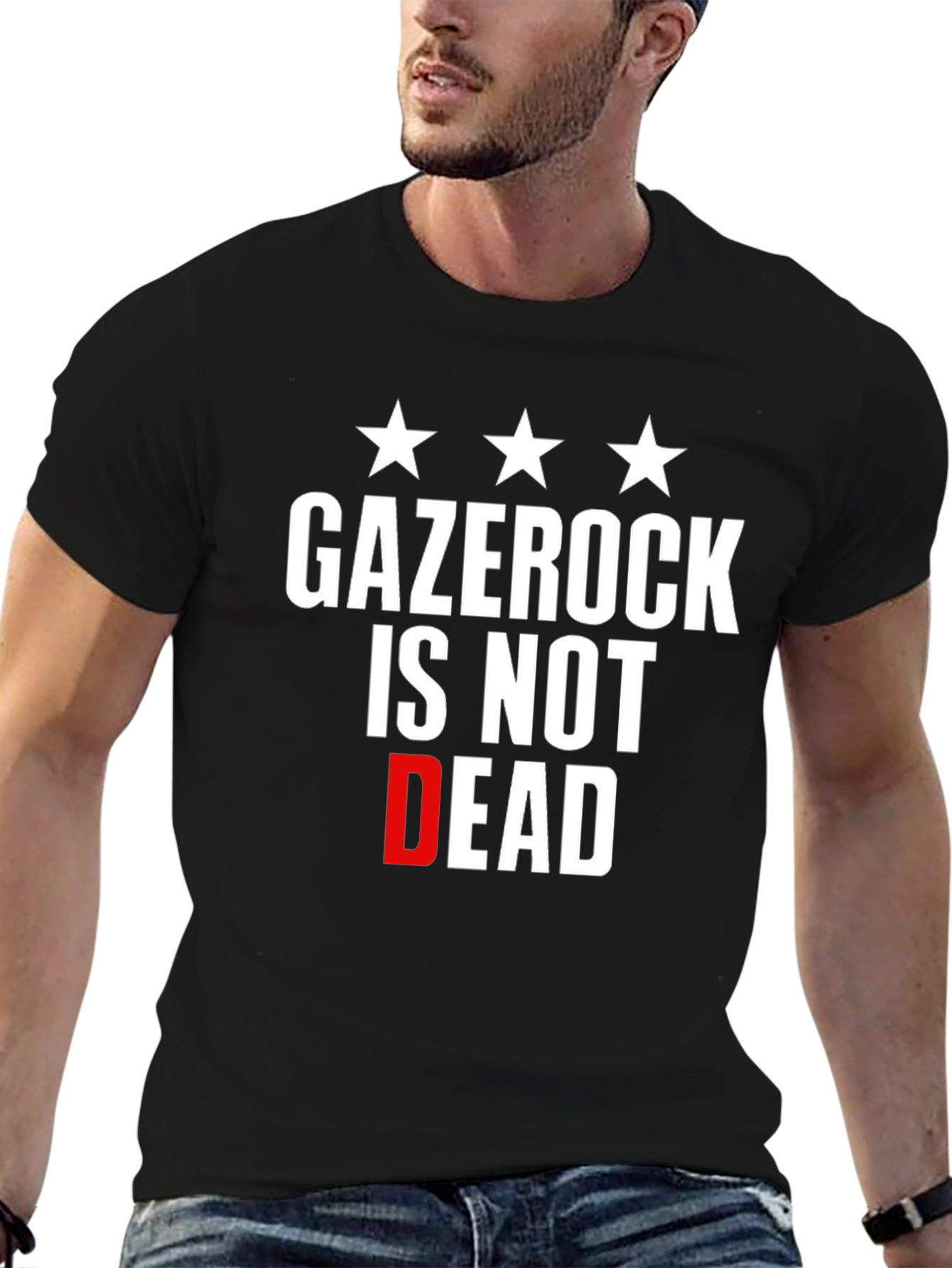 Black Gazerock Is Not Dead Graphic Tee - Black Cotton view 6