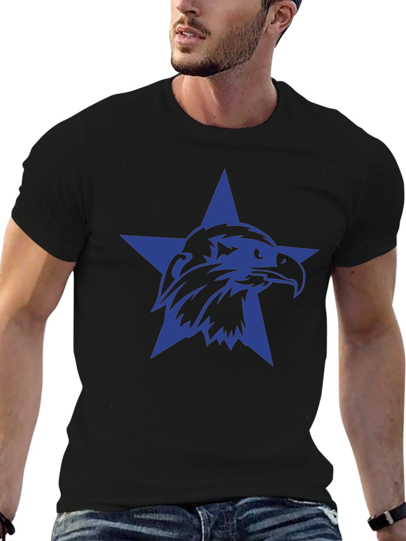Black Eagle Star Black T-Shirt view 6