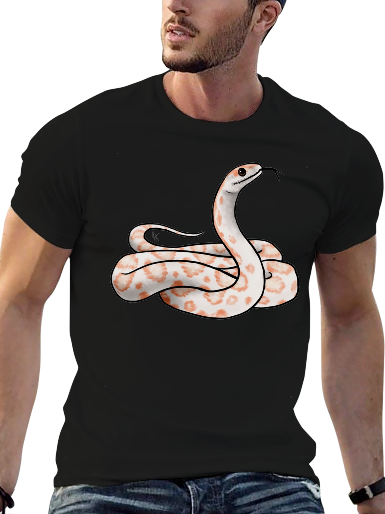 Black Snake Graphic Tee - Cool Reptile Design T-Shirt view 6