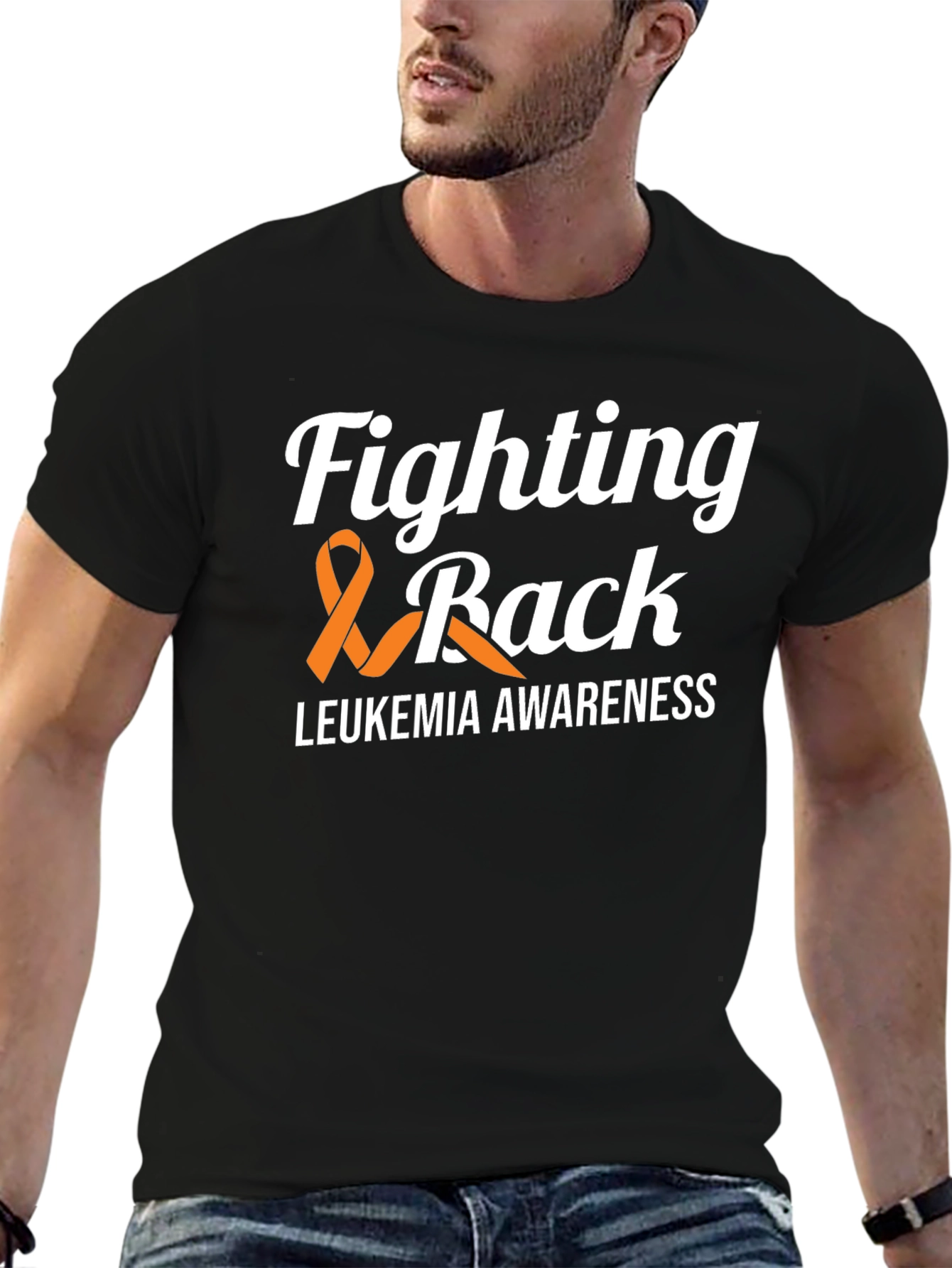Black Leukemia Awareness T-Shirt - Fighting Back view 6