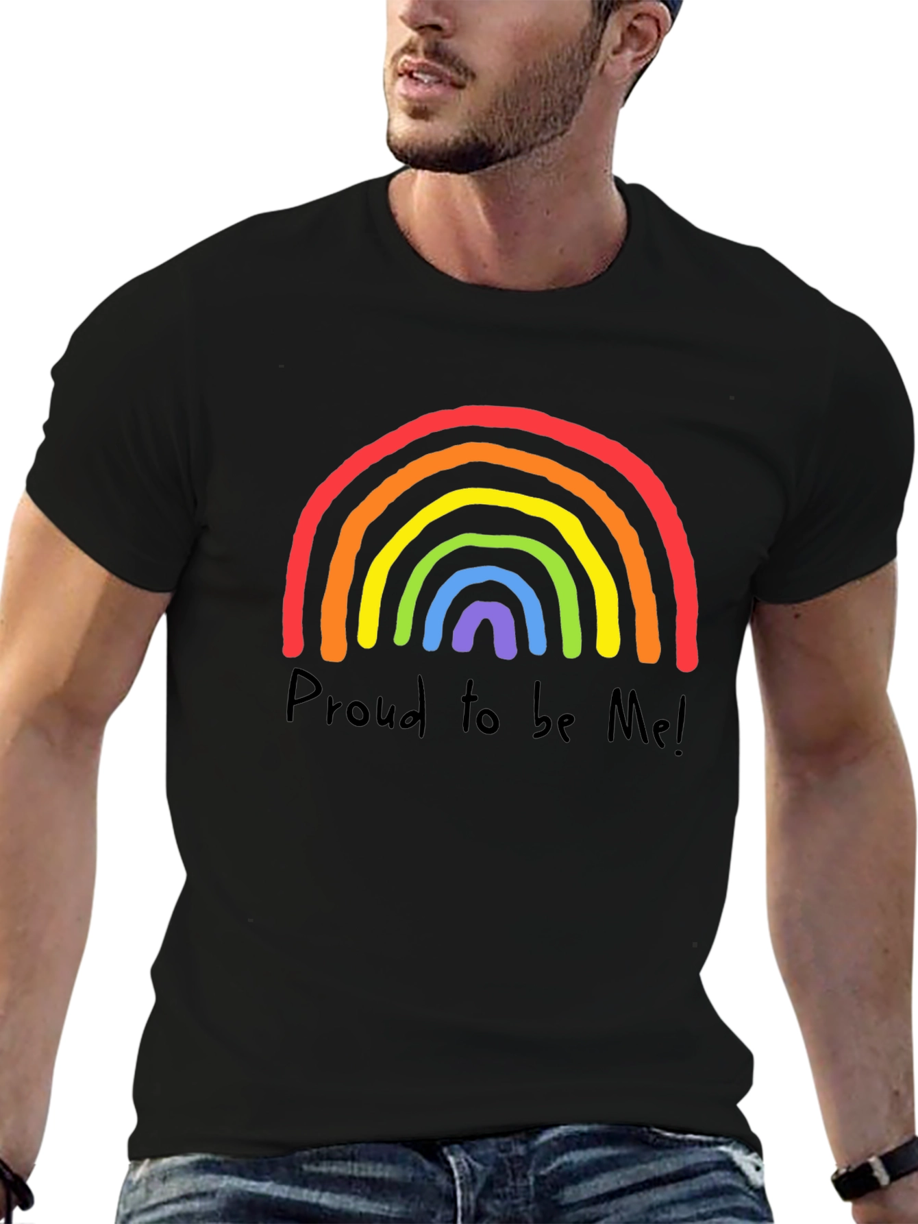Pride Rainbow T-Shirt - Proud to be Me Graphic Tee - 6