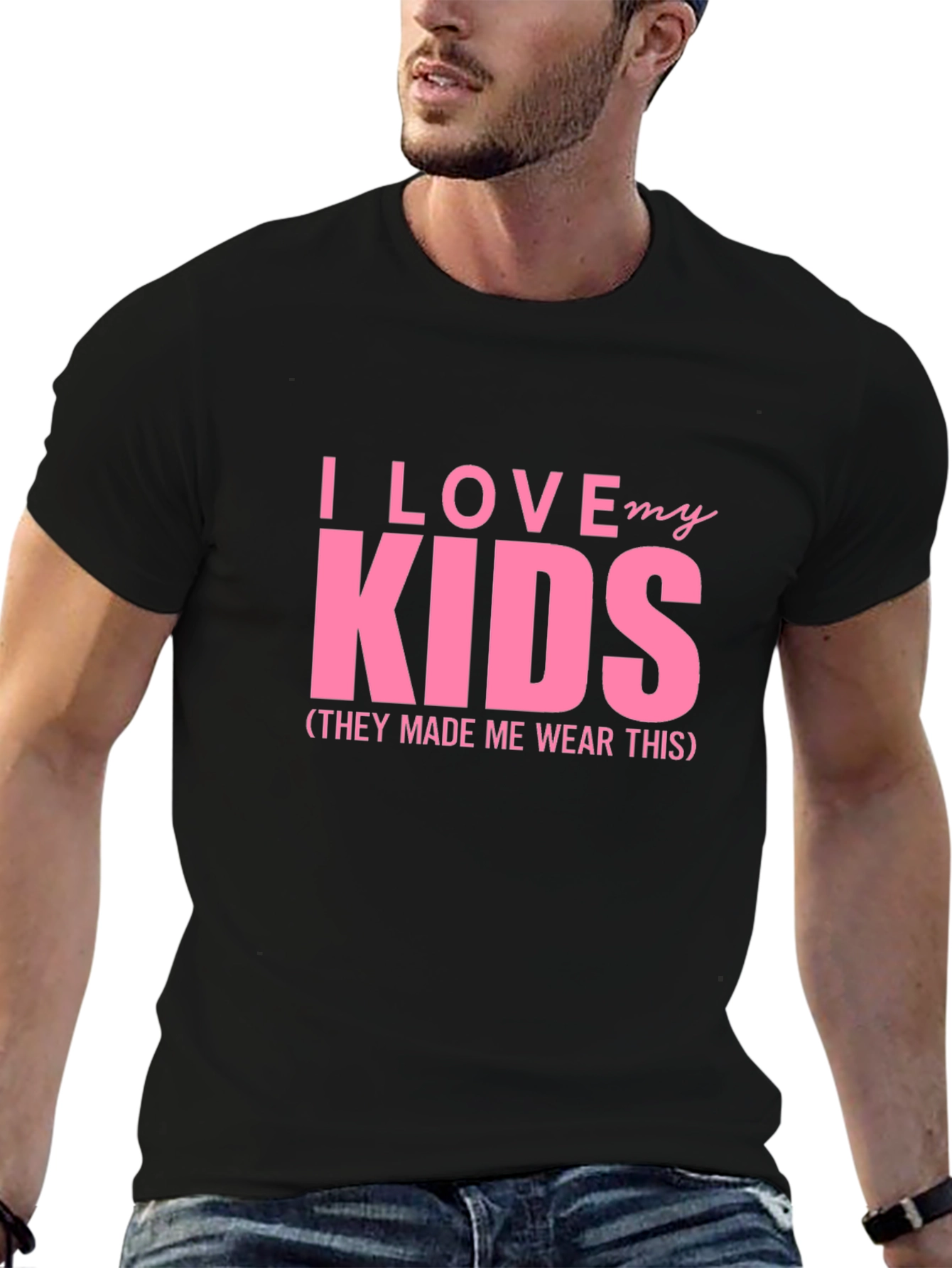 Black I Love My Kids T-Shirt - Humorous Gift view 6