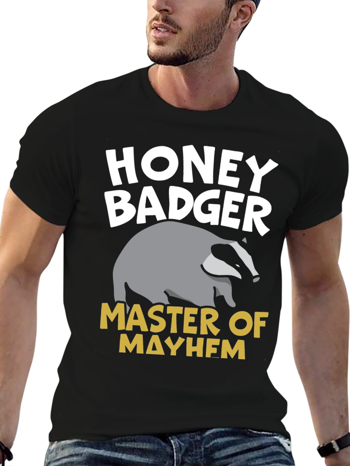 Black Honey Badger Master of Mayhem Graphic T-Shirt view 6