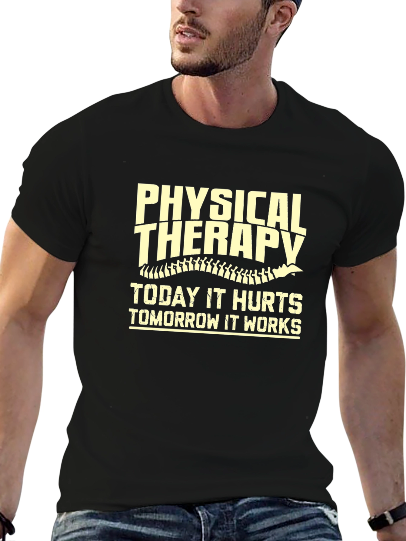 Black Physical Therapy T-Shirt: Today It Hurts view 6
