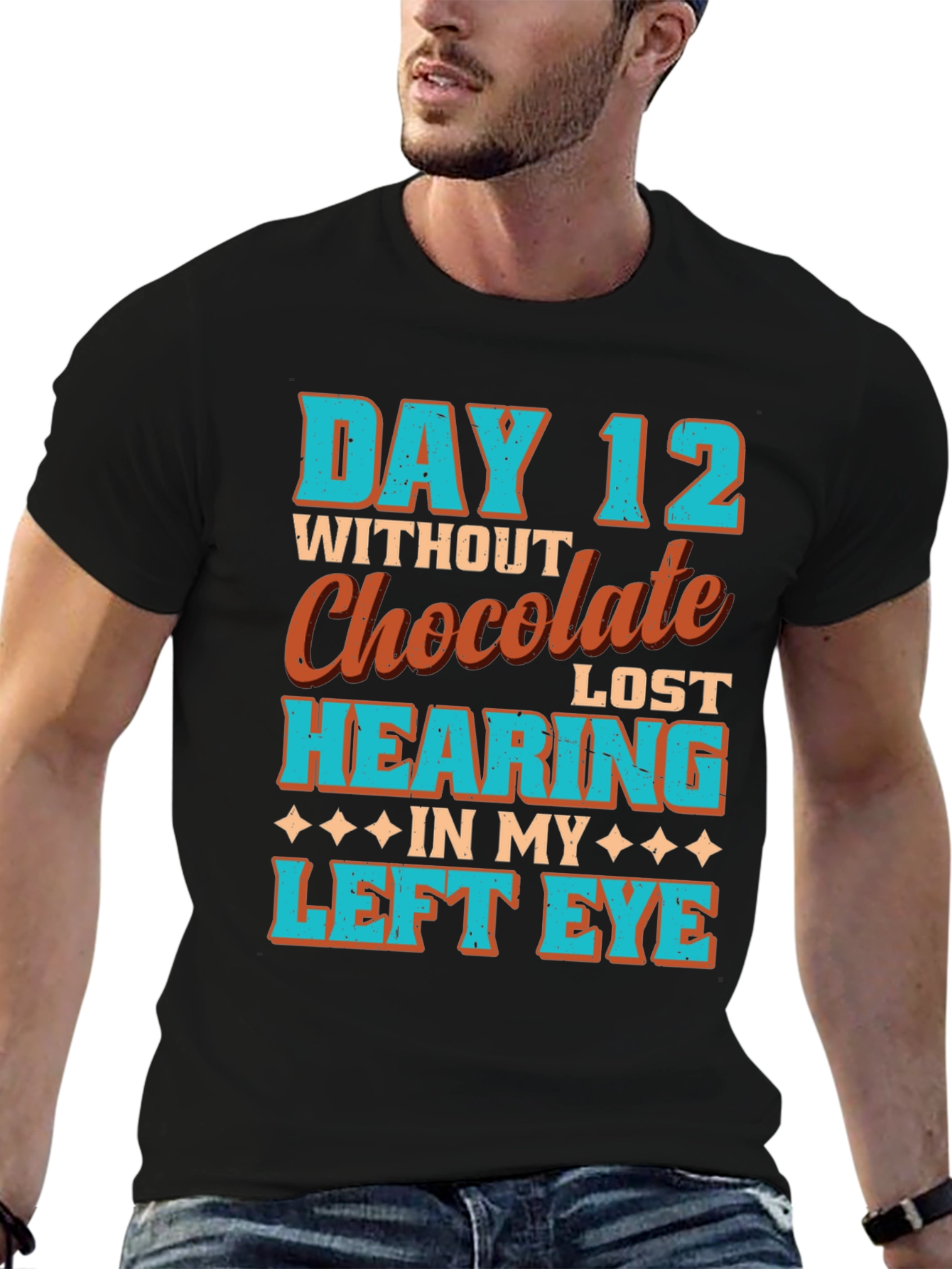 Black Funny Chocolate Withdrawal T-Shirt view 6