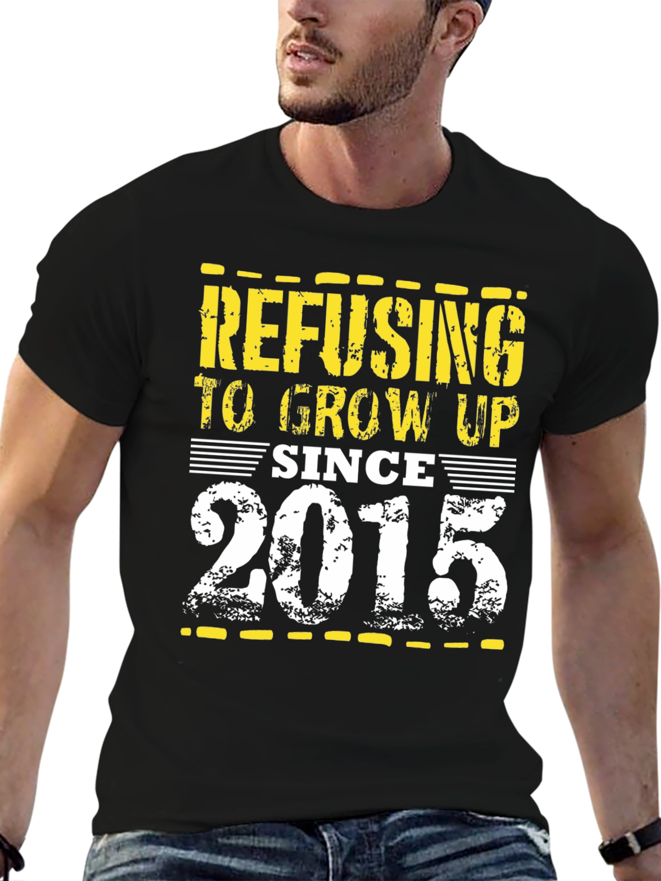 Black Refusing to Grow Up Since 2015 T-Shirt view 6