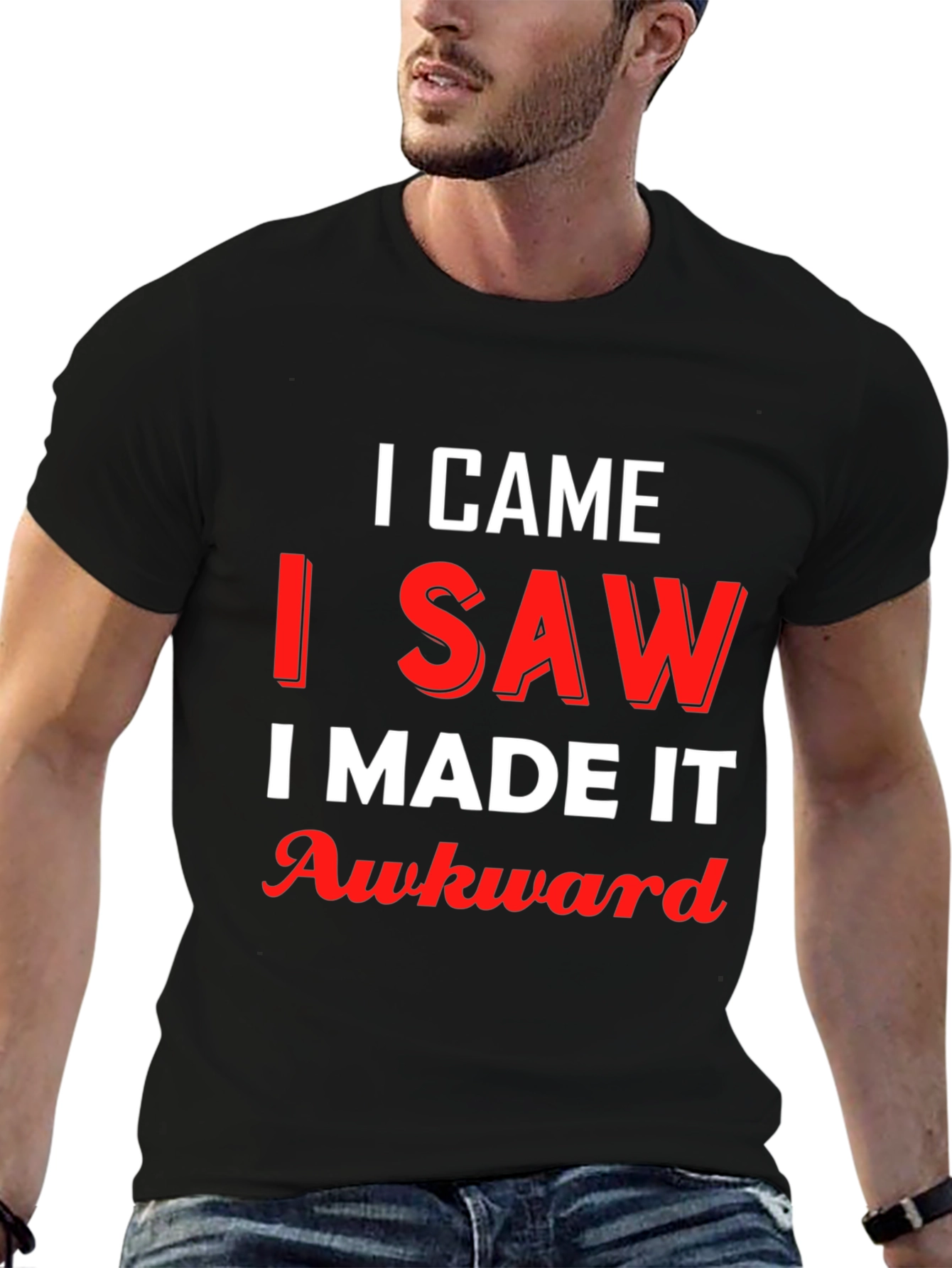 Black I Came I Saw I Made It Awkward Graphic Tee view 6