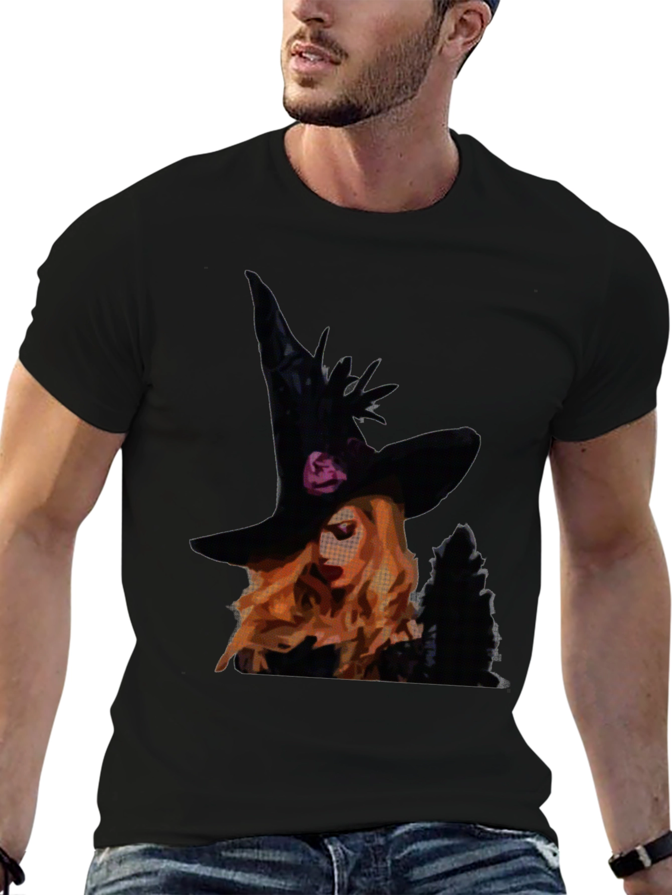 Black Witch Graphic Tee - Halloween Shirt view 6