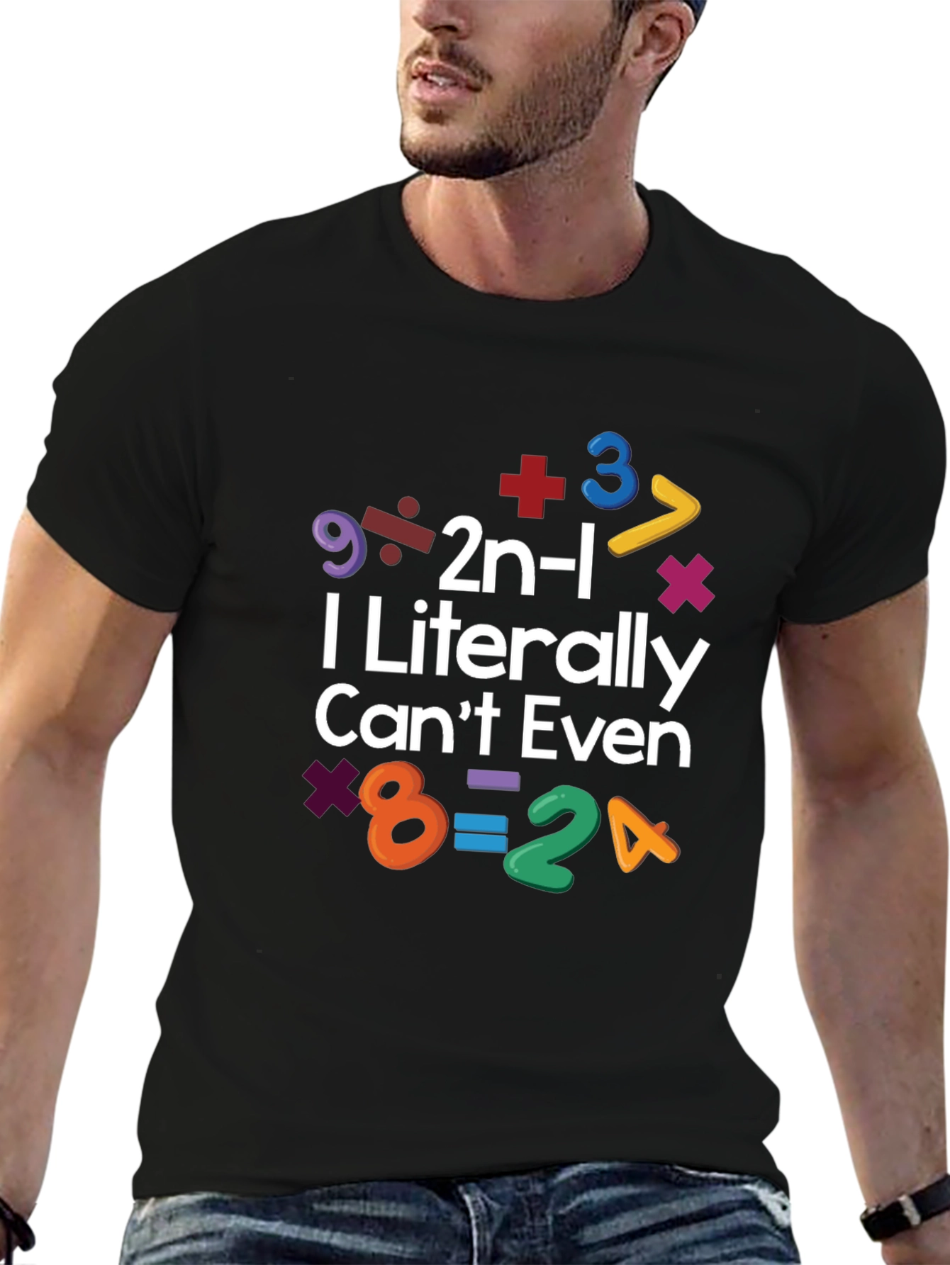 Black I Literally Can't Even Math Equation T-Shirt view 6
