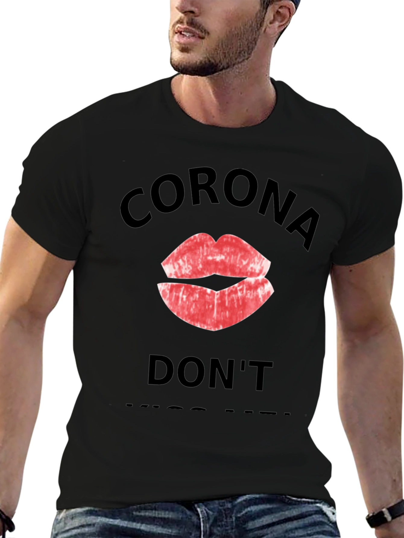 Black Corona Don't Kiss Me Black T-Shirt view 6