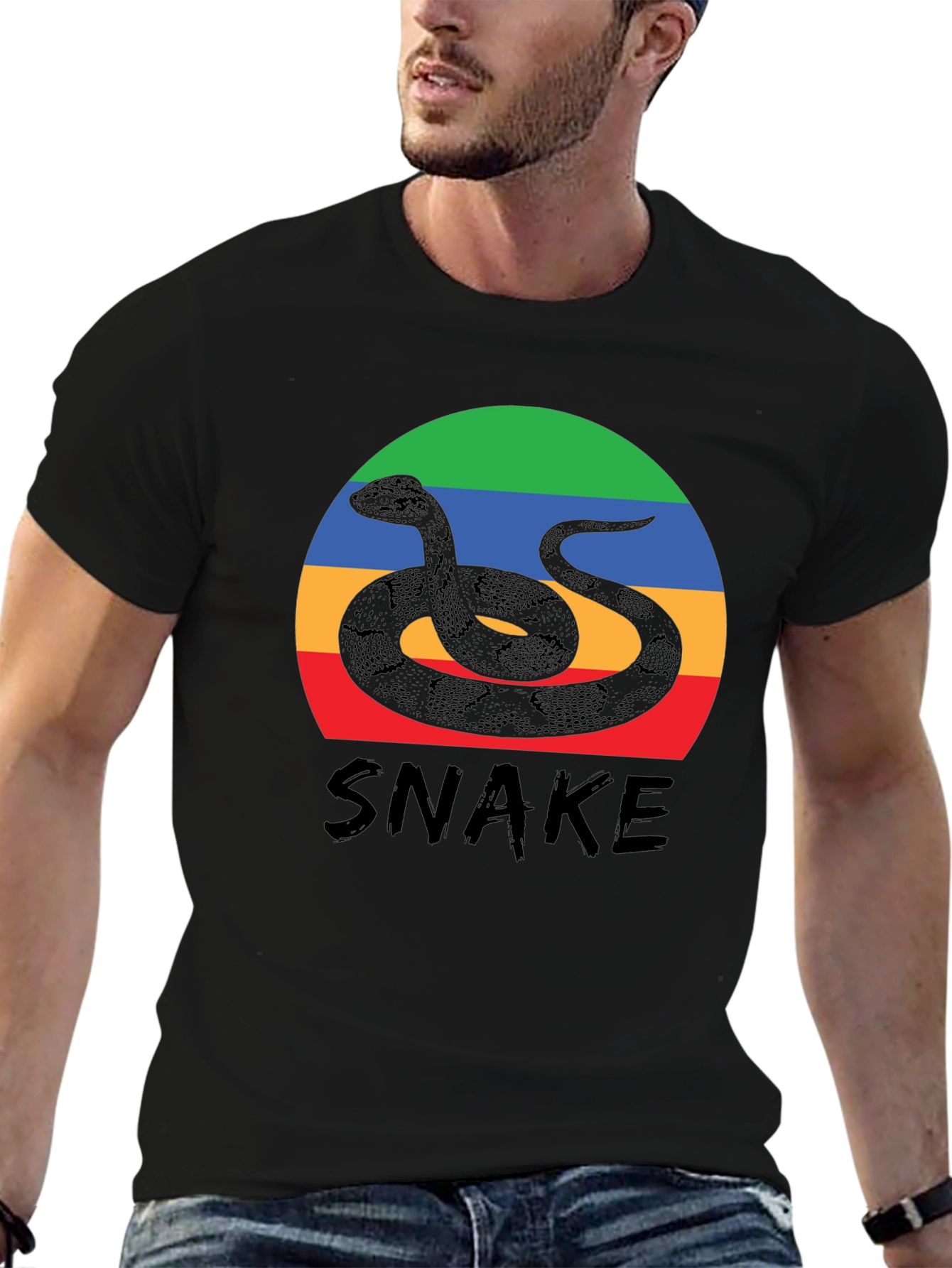 Black Snake Graphic Tee - Retro Style view 6