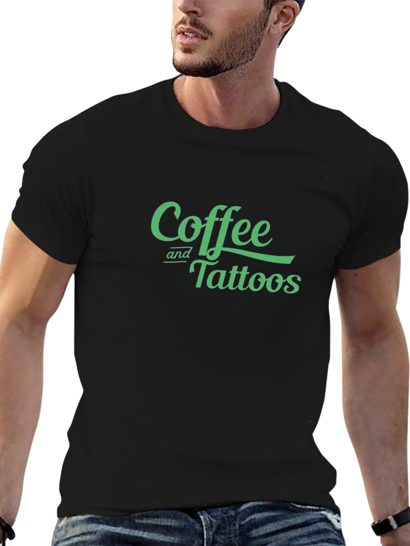 Black Coffee and Tattoos Graphic Tee - Cool Casual Style view 6