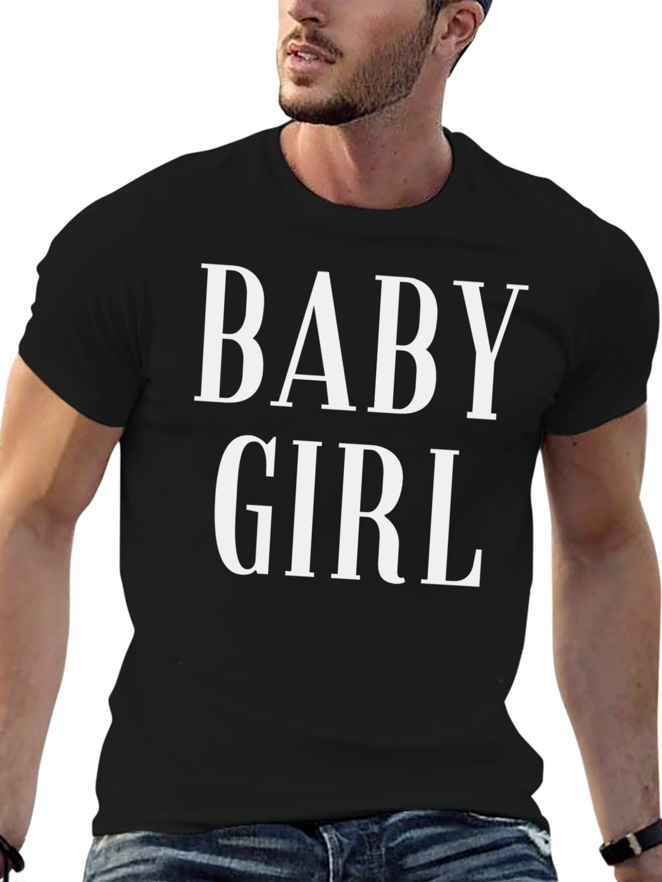 Black Baby Girl Graphic Tee - Trendy Black T-Shirt view 6