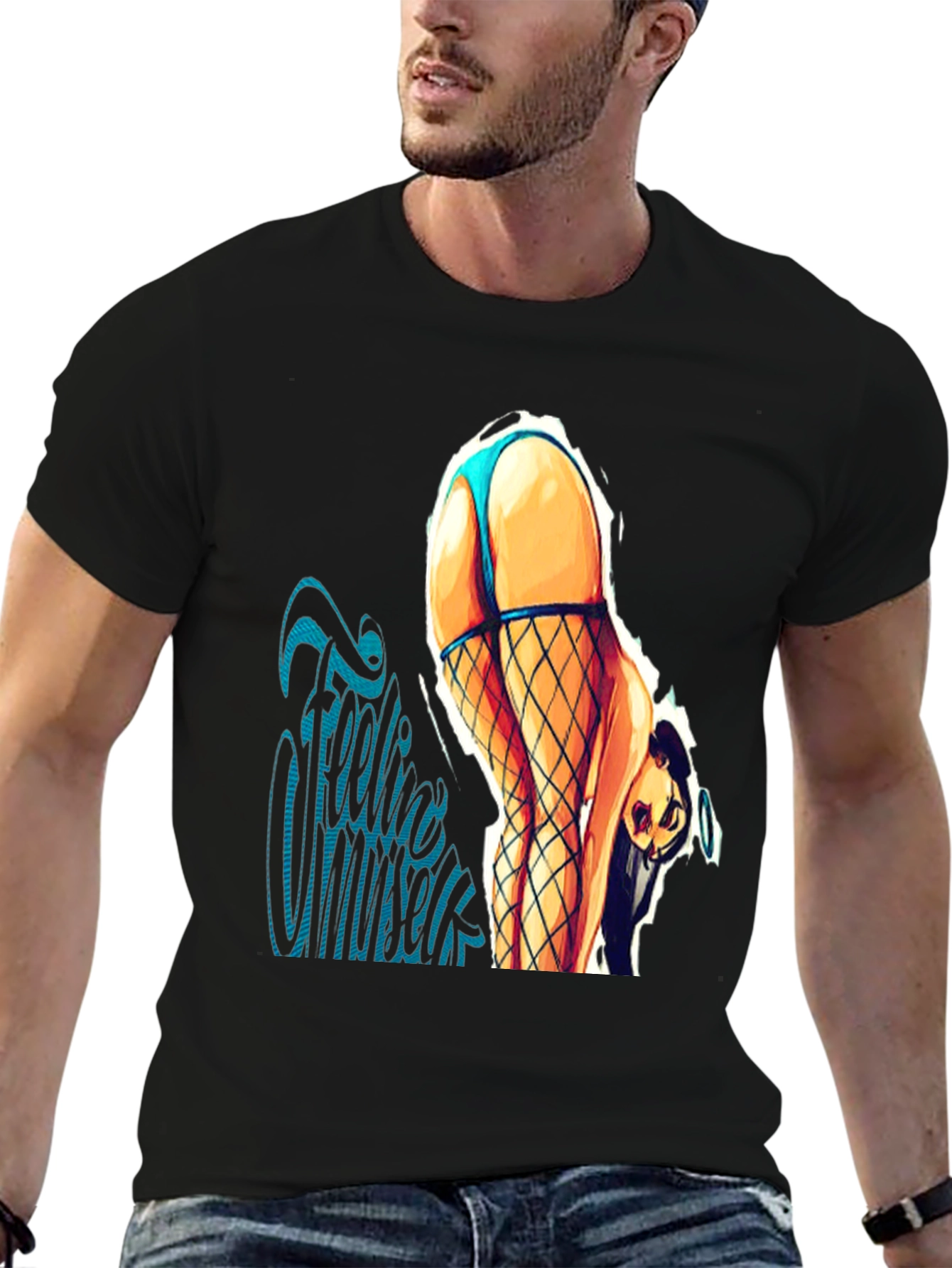 Black Feelin' Myself Graphic Tee - Black view 6