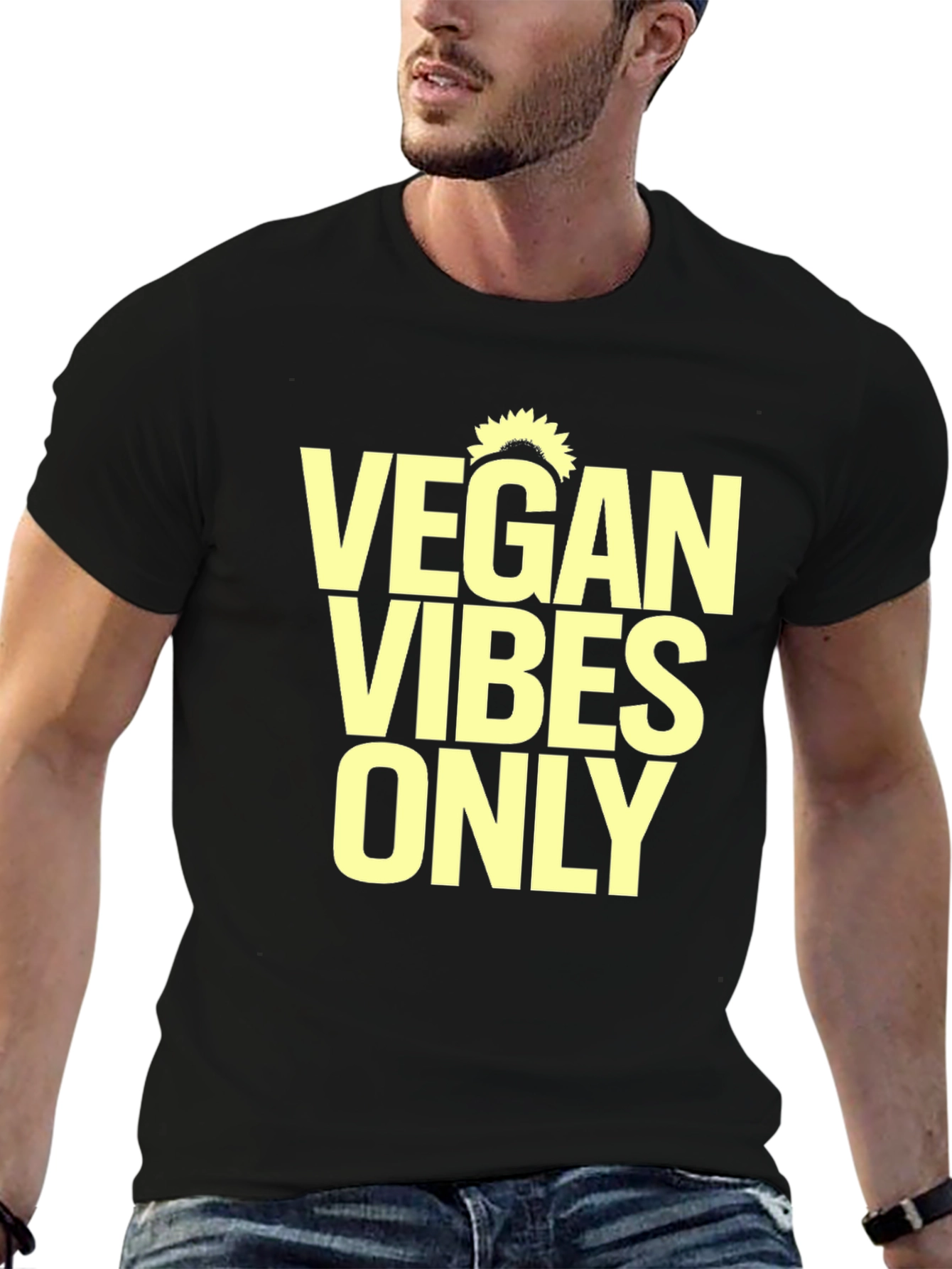Black Vegan Vibes Only T-Shirt - Unisex Graphic Tee view 6