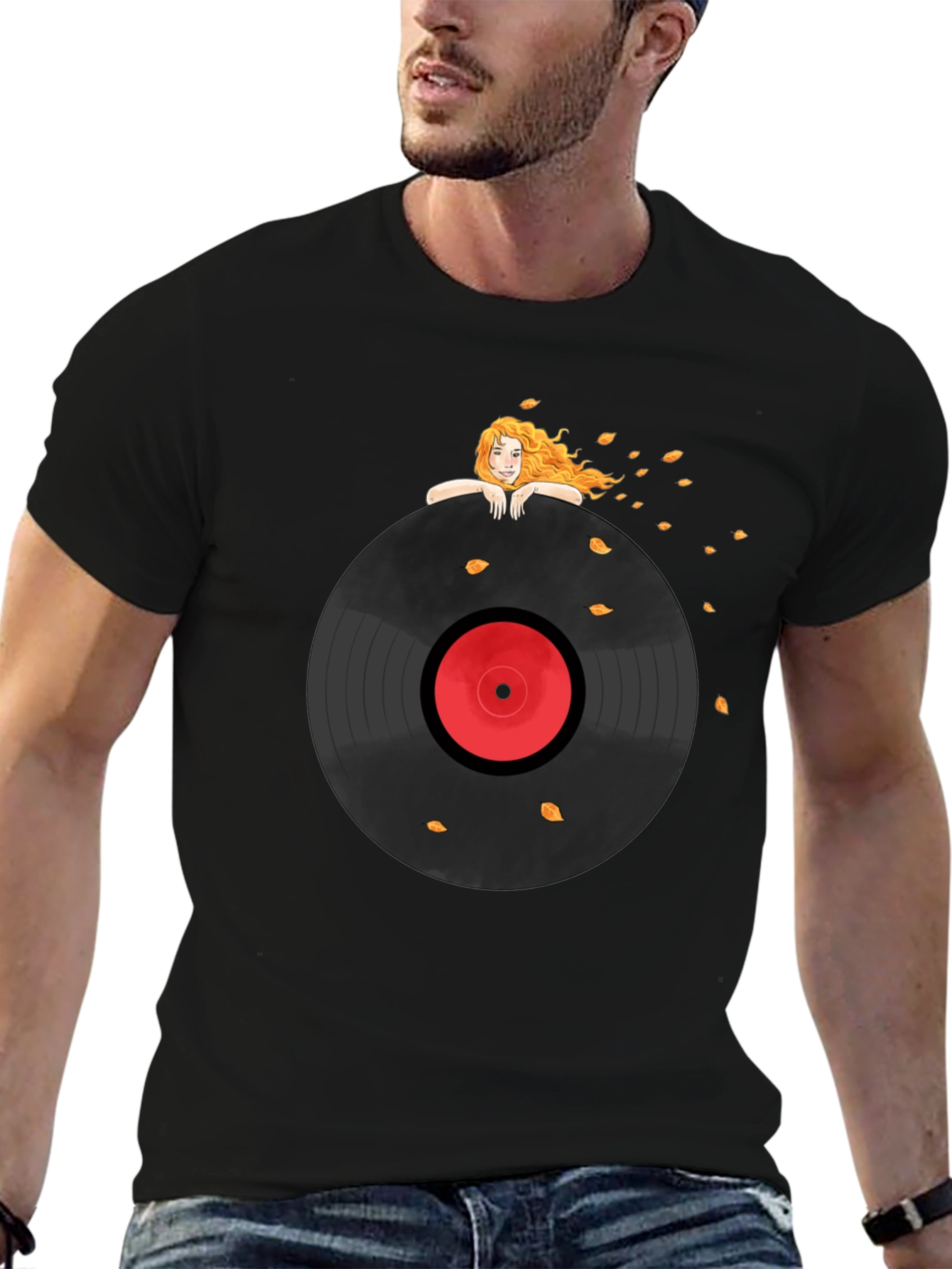 Vinyl Record Girl Graphic T-Shirt - 6