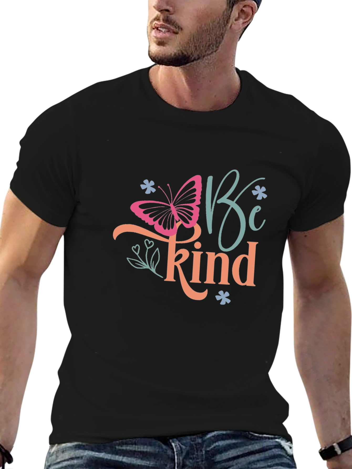 Black Be Kind Butterfly Graphic T-Shirt - Black view 6