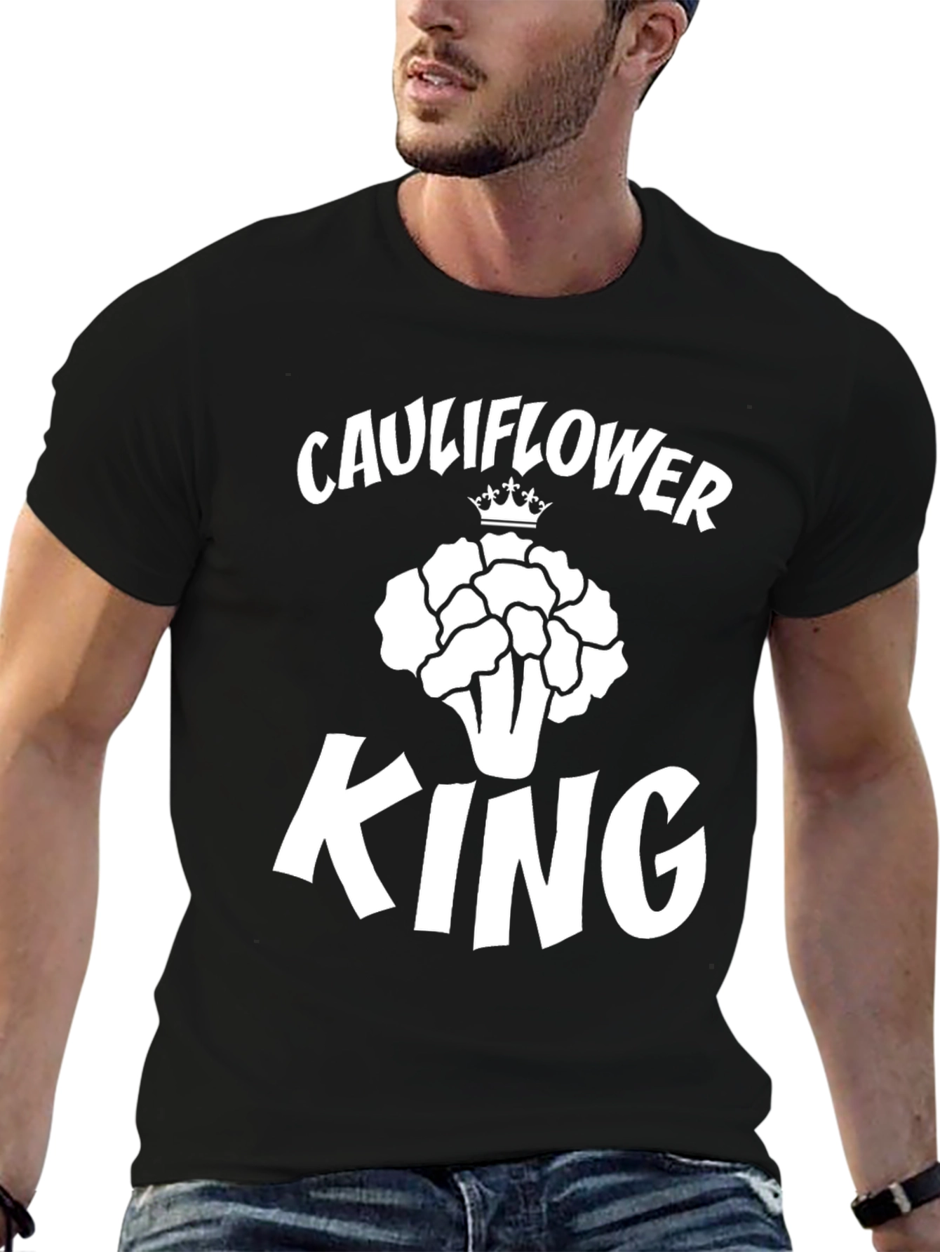 Cauliflower King Graphic T-Shirt - Funny Vegetable Tee - 6