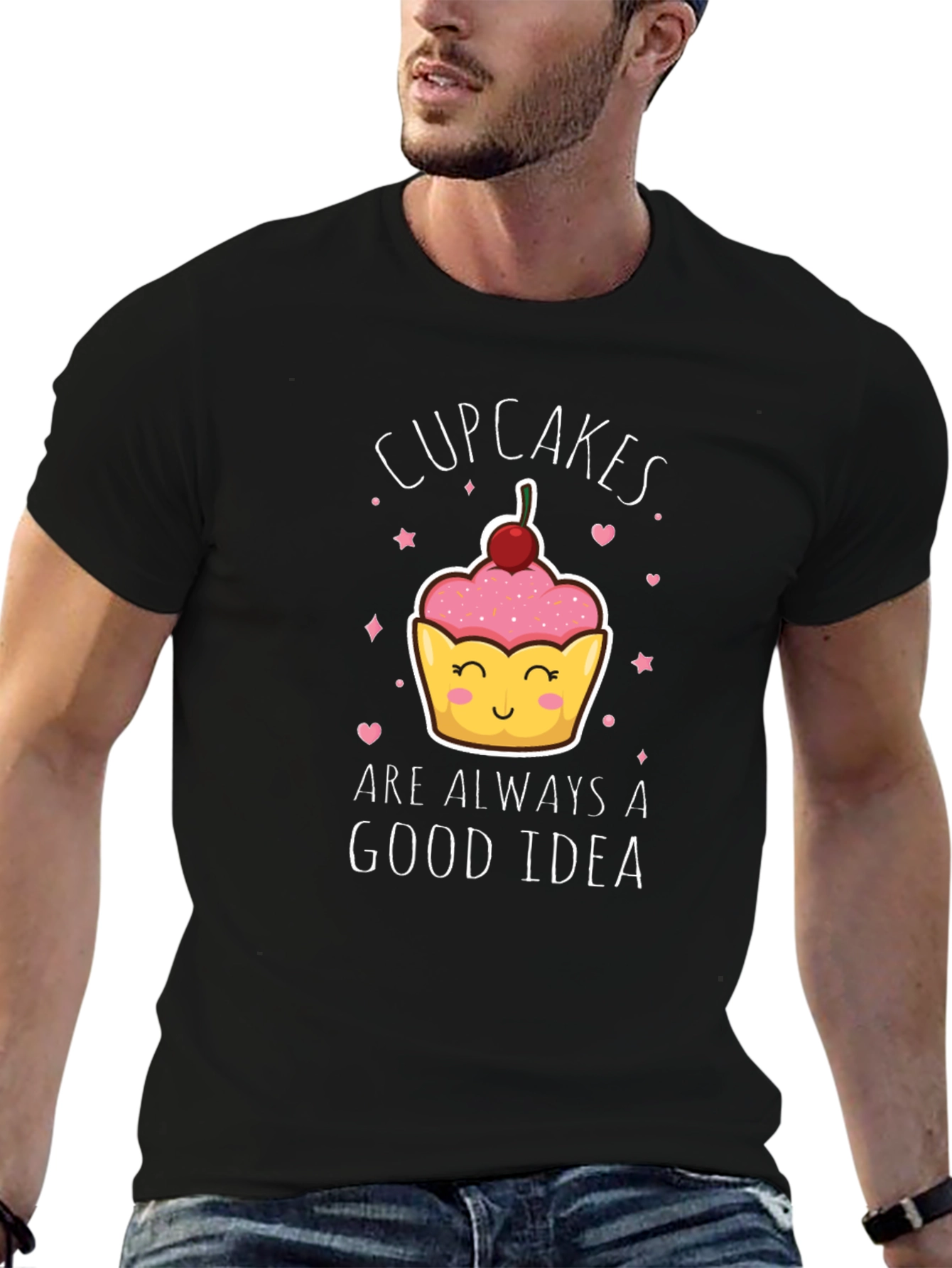 Black Cupcakes Good Idea Graphic T-Shirt view 6