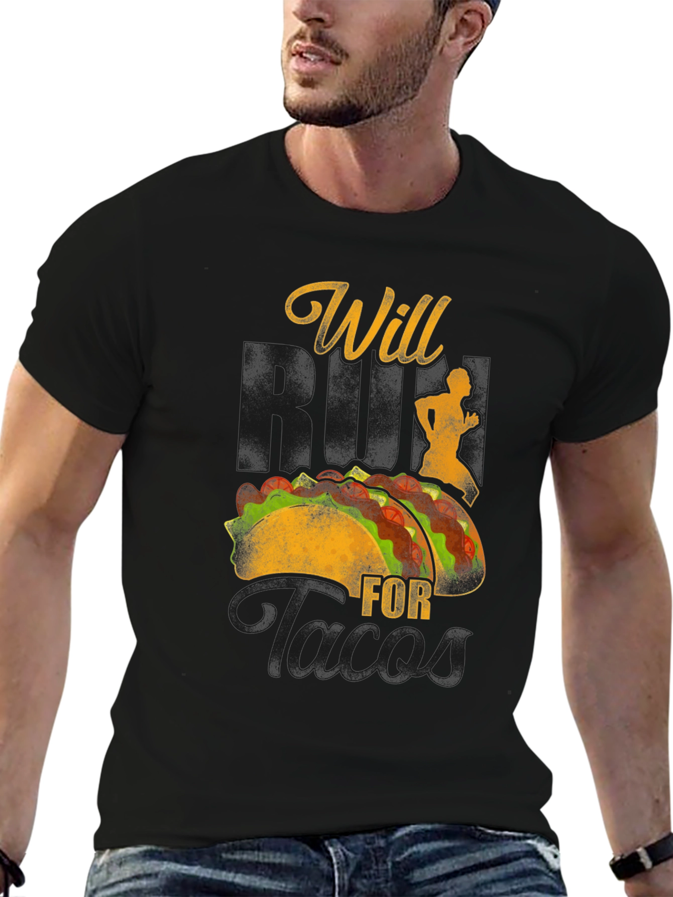 Black Will Run For Tacos Graphic Tee view 6
