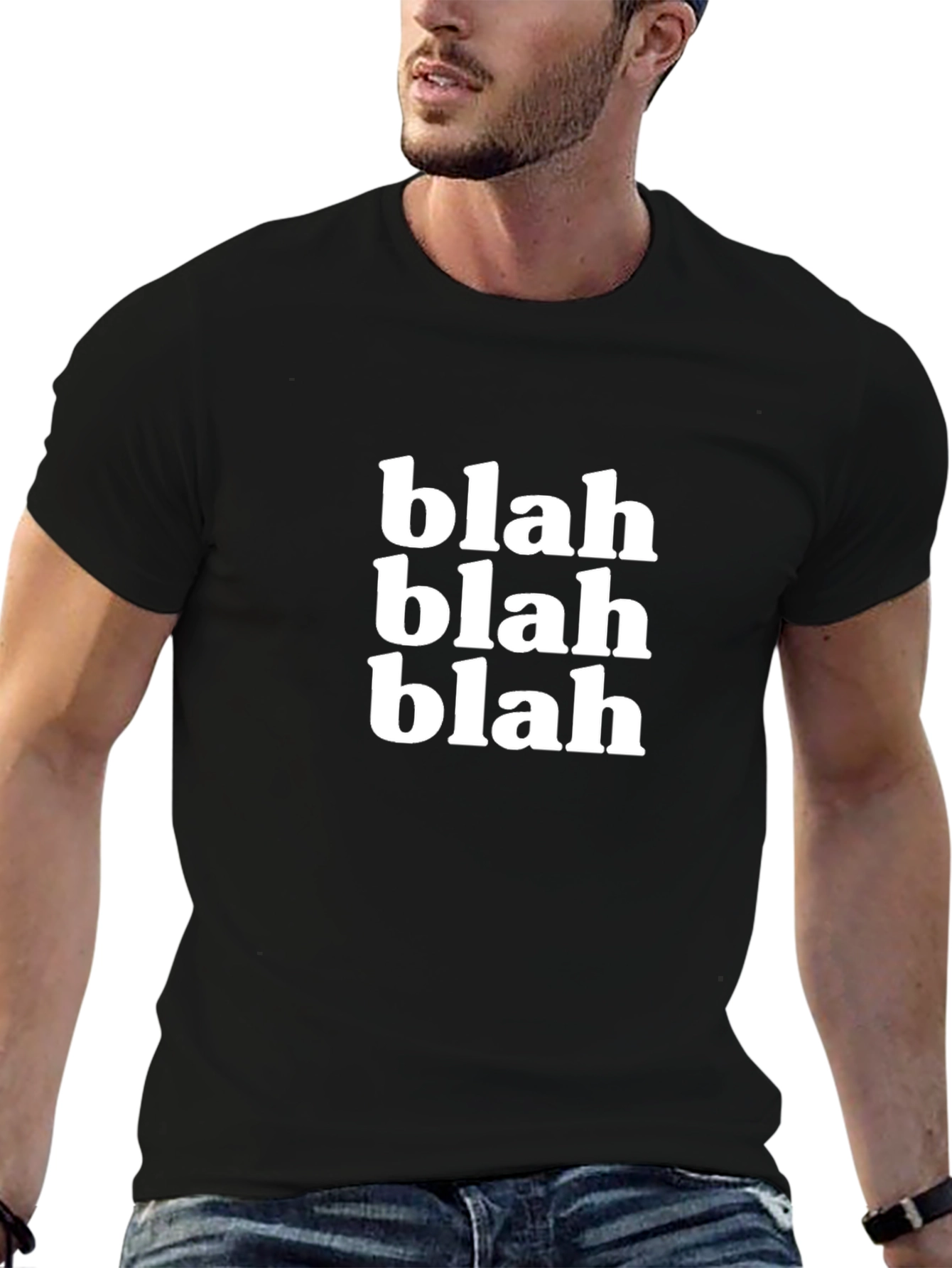 Black Blah Blah Blah Graphic T-Shirt - Black view 6