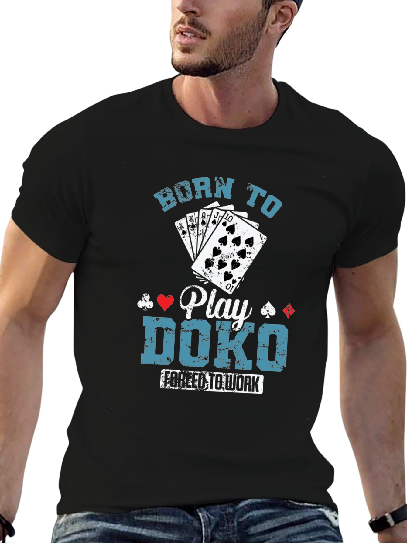 Black Born to Play Doko T-Shirt view 6