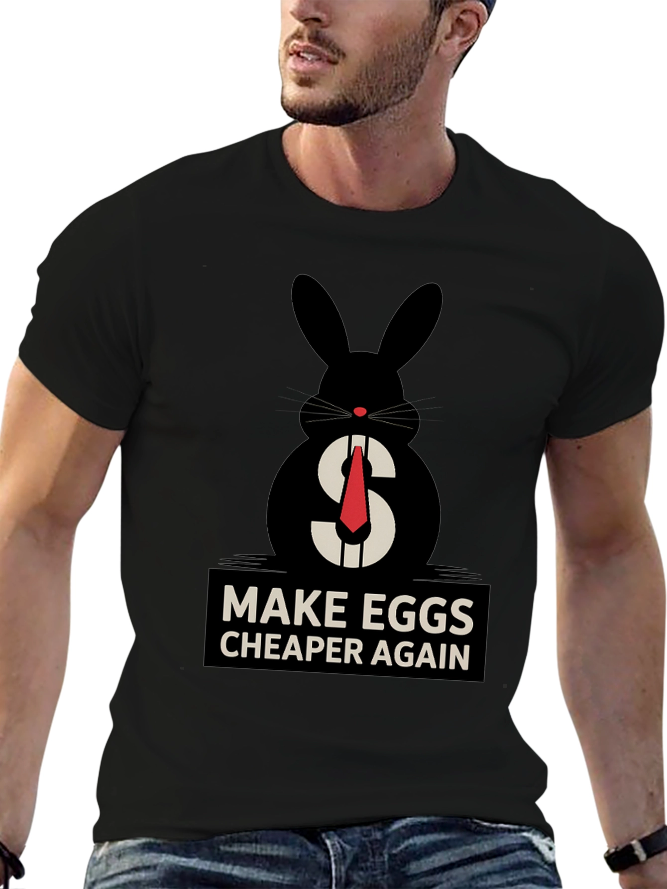Black Make Eggs Cheaper Again T-Shirt view 6