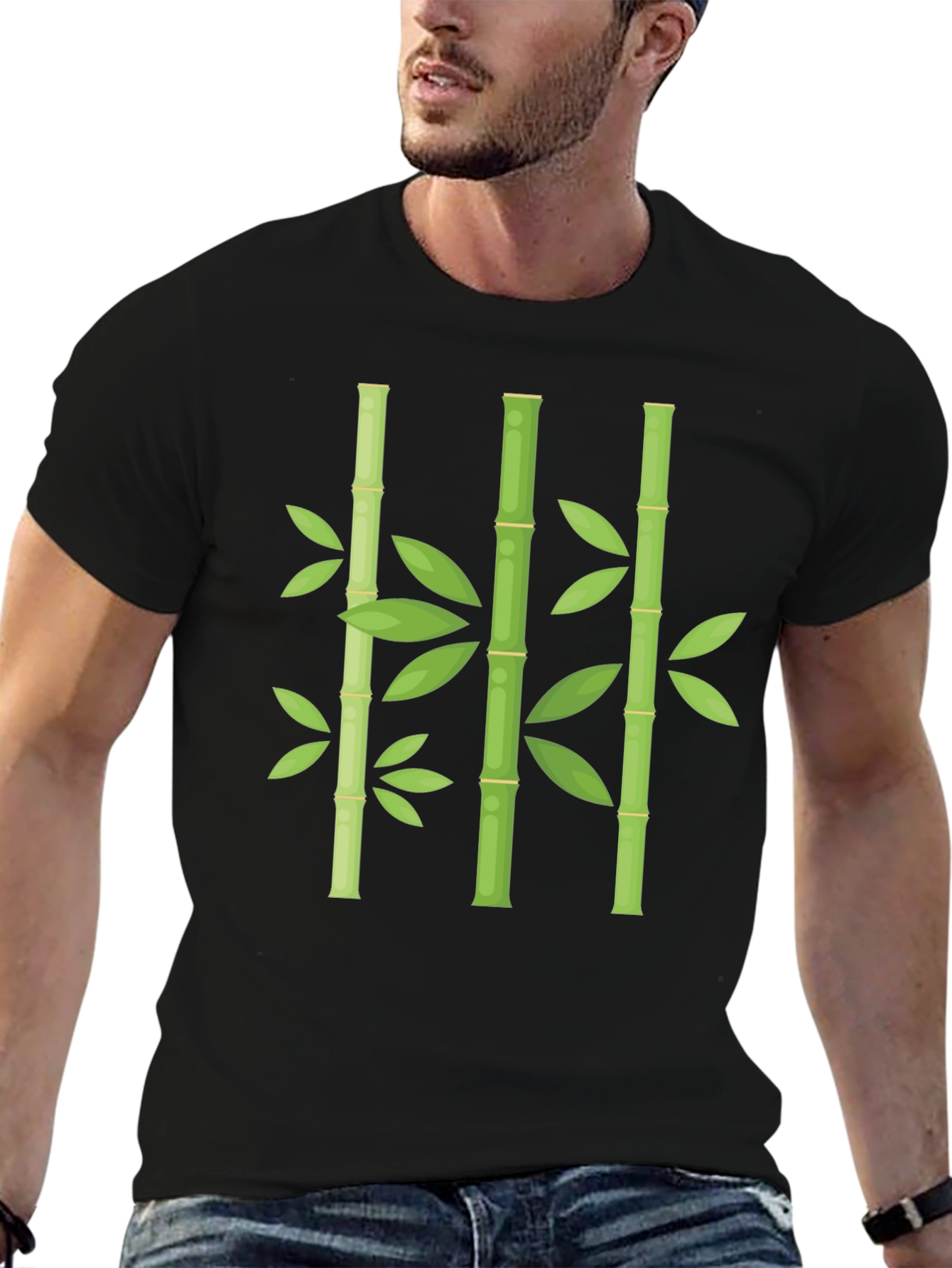 Black Bamboo Graphic T-Shirt - Modern Style view 6