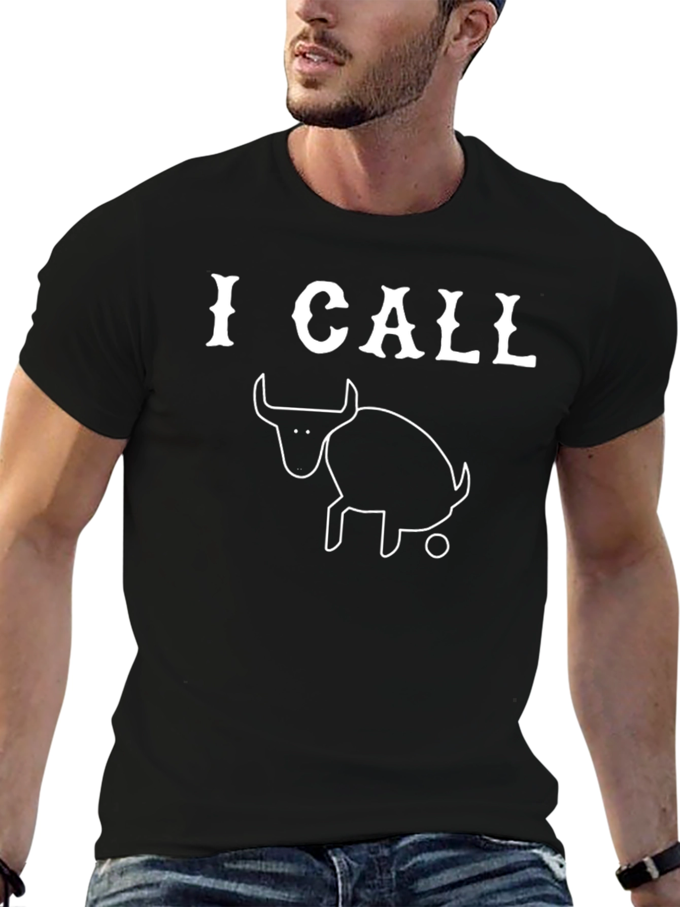 Black I Call Bull Shirt - Funny Graphic Tee view 6