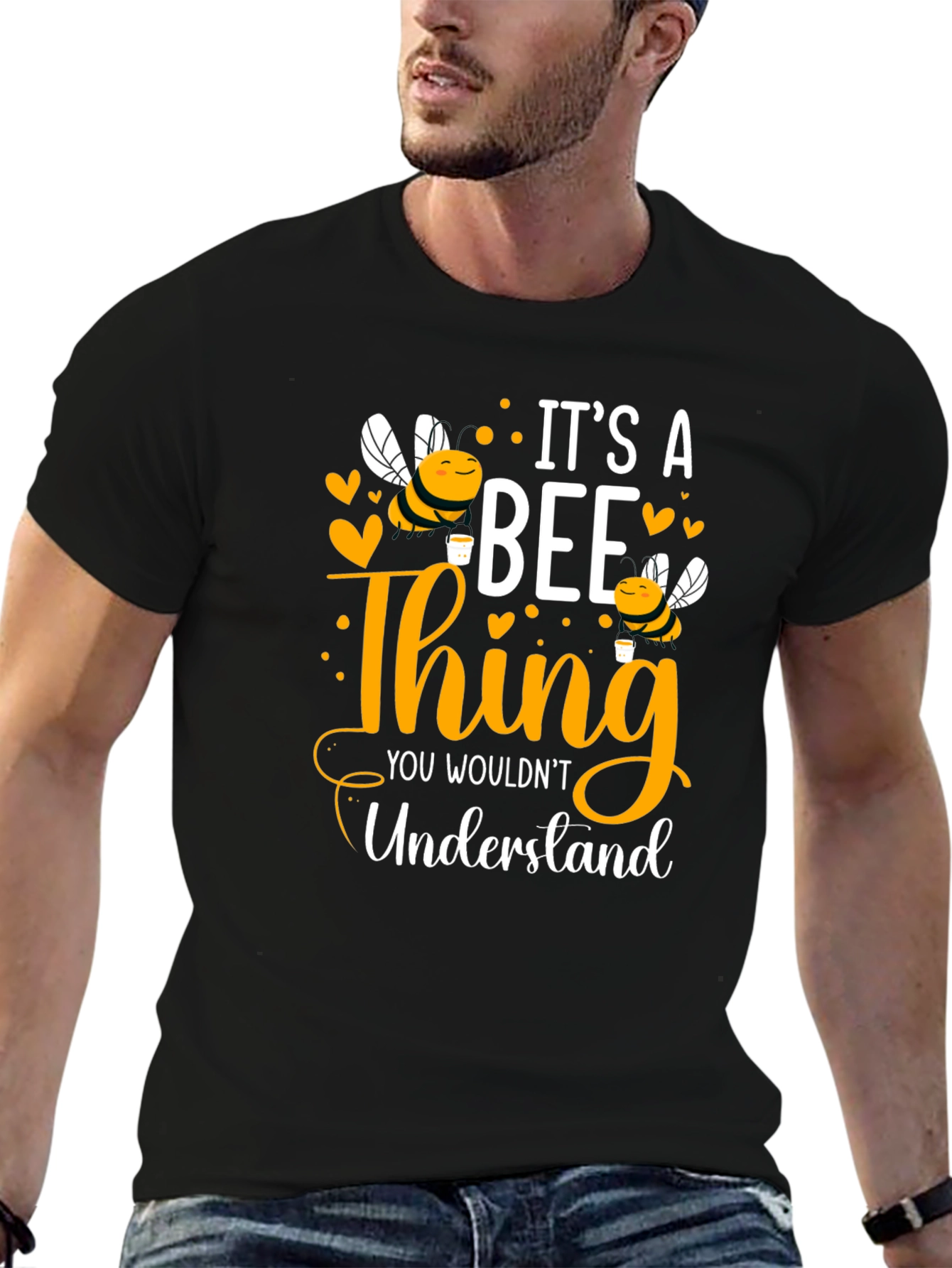Black It's a Bee Thing T-Shirt - Unisex Cotton Tee view 6