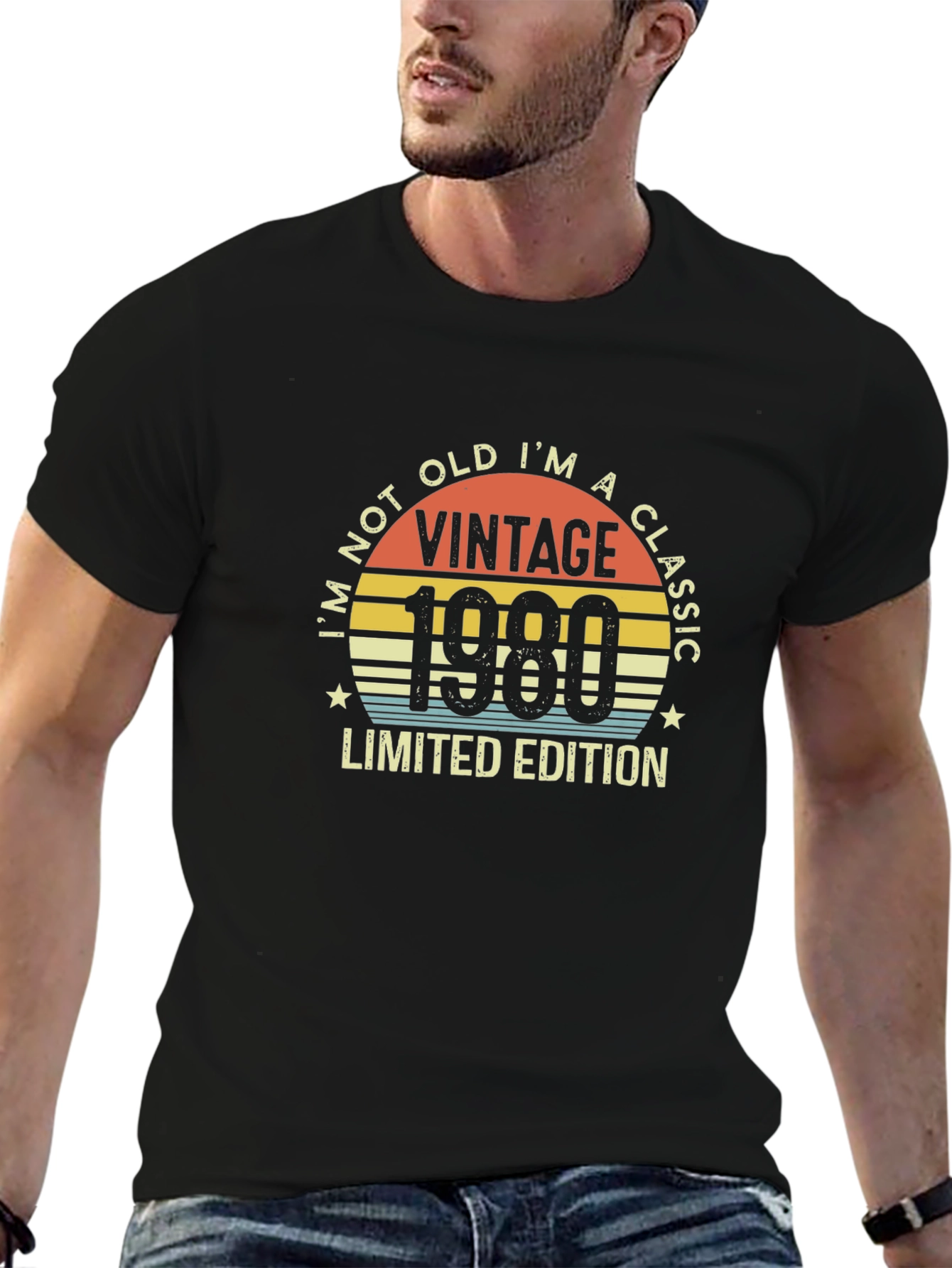 Black Vintage 1980 Limited Edition T-Shirt view 6