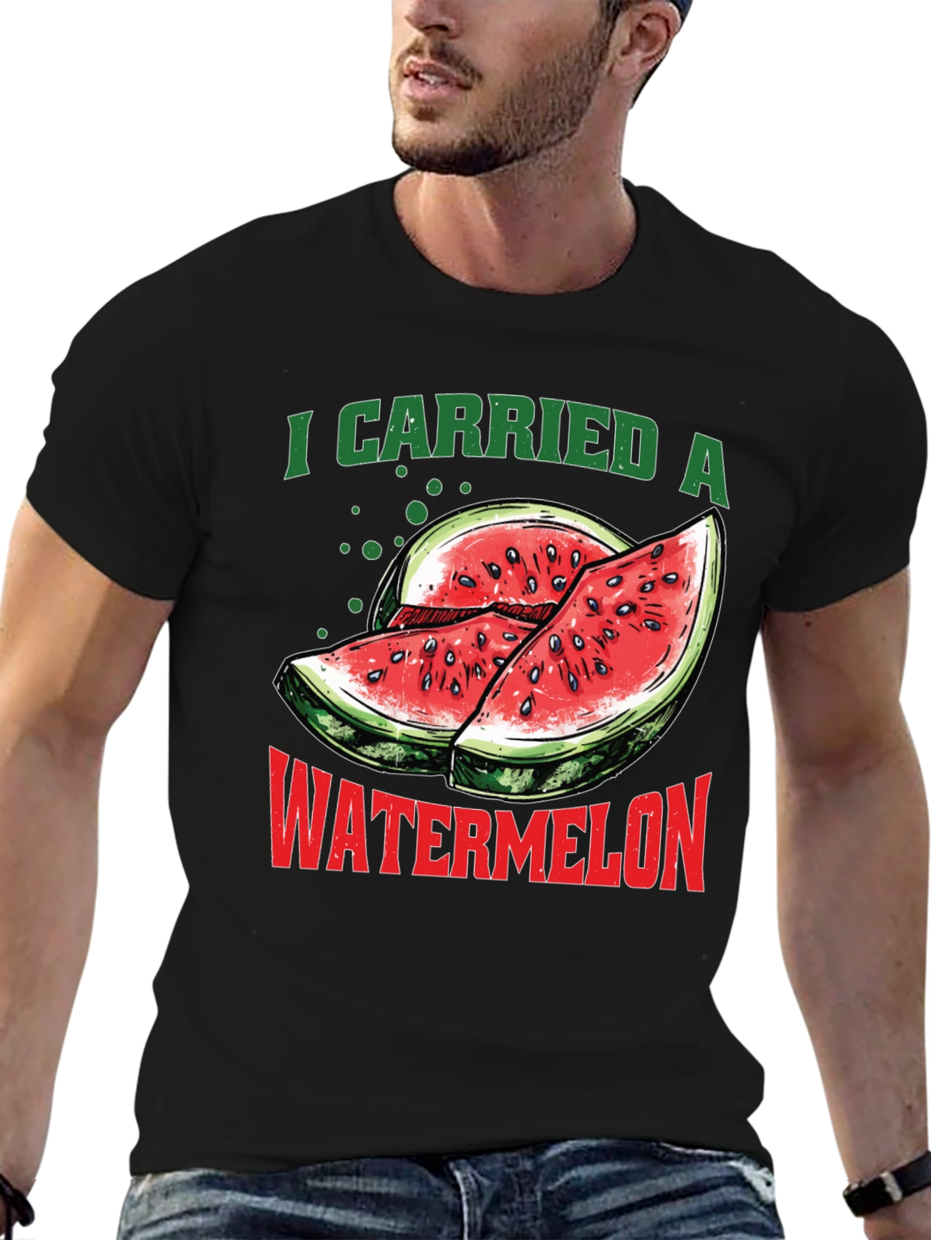 Black I Carried A Watermelon Graphic T-Shirt view 6